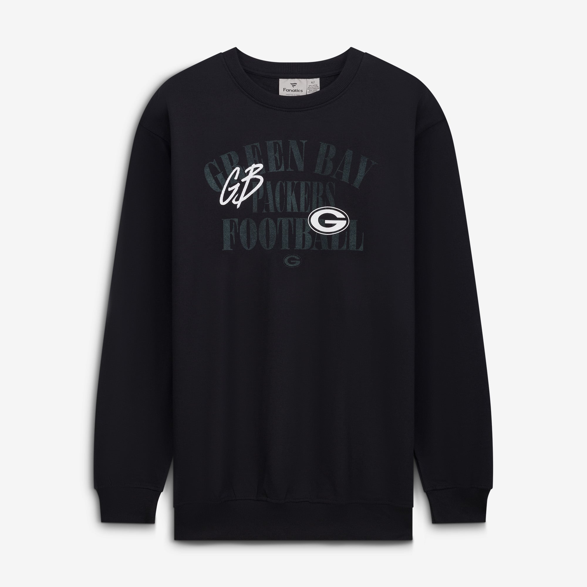Men's Fanatics Black Green Bay Packers Big & Tall Relaxed Halftime Lead Sweatshirt