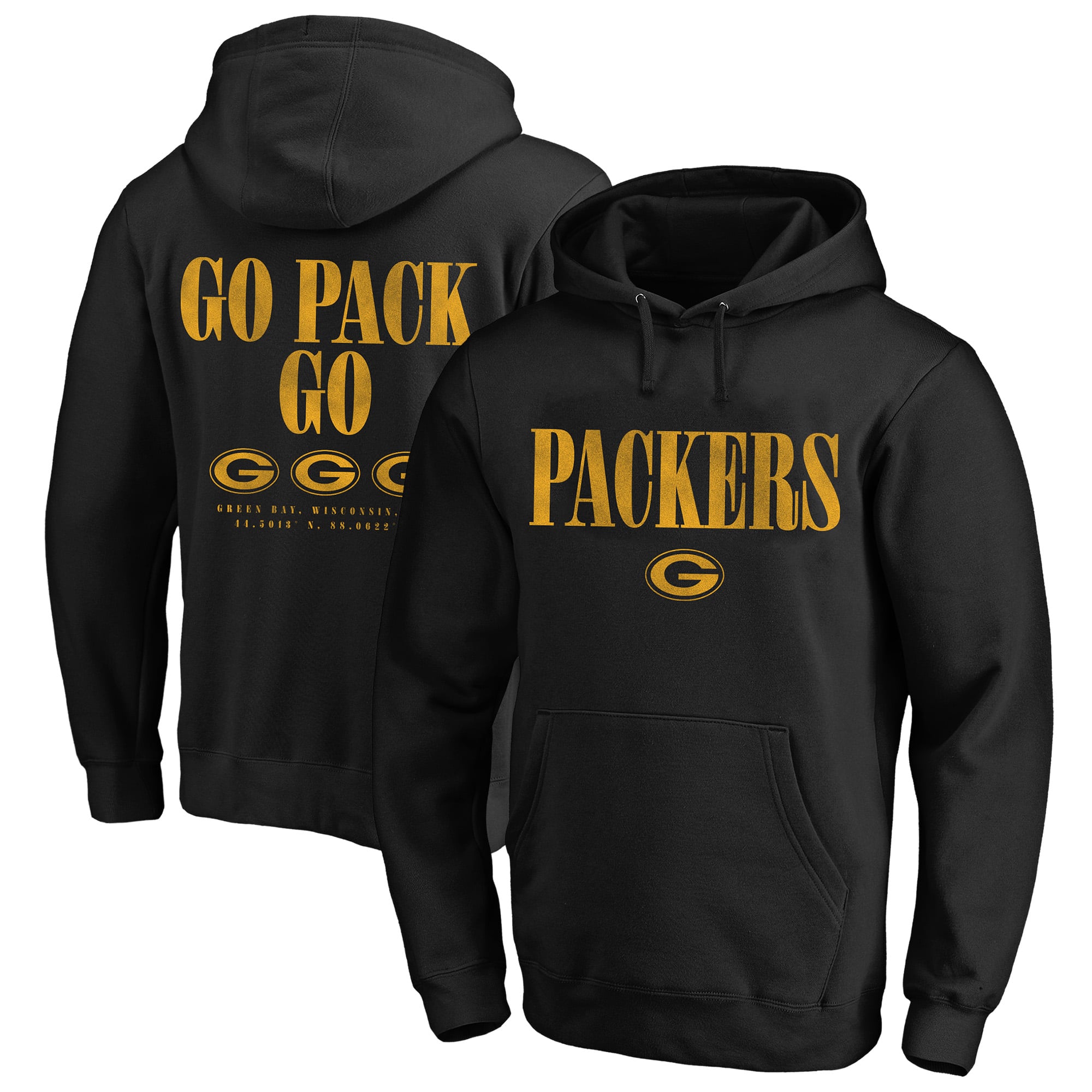 Sweat à capuche Fanatics noir Green Bay Packers grandes tailles, coupe décontractée, rivalité intense
