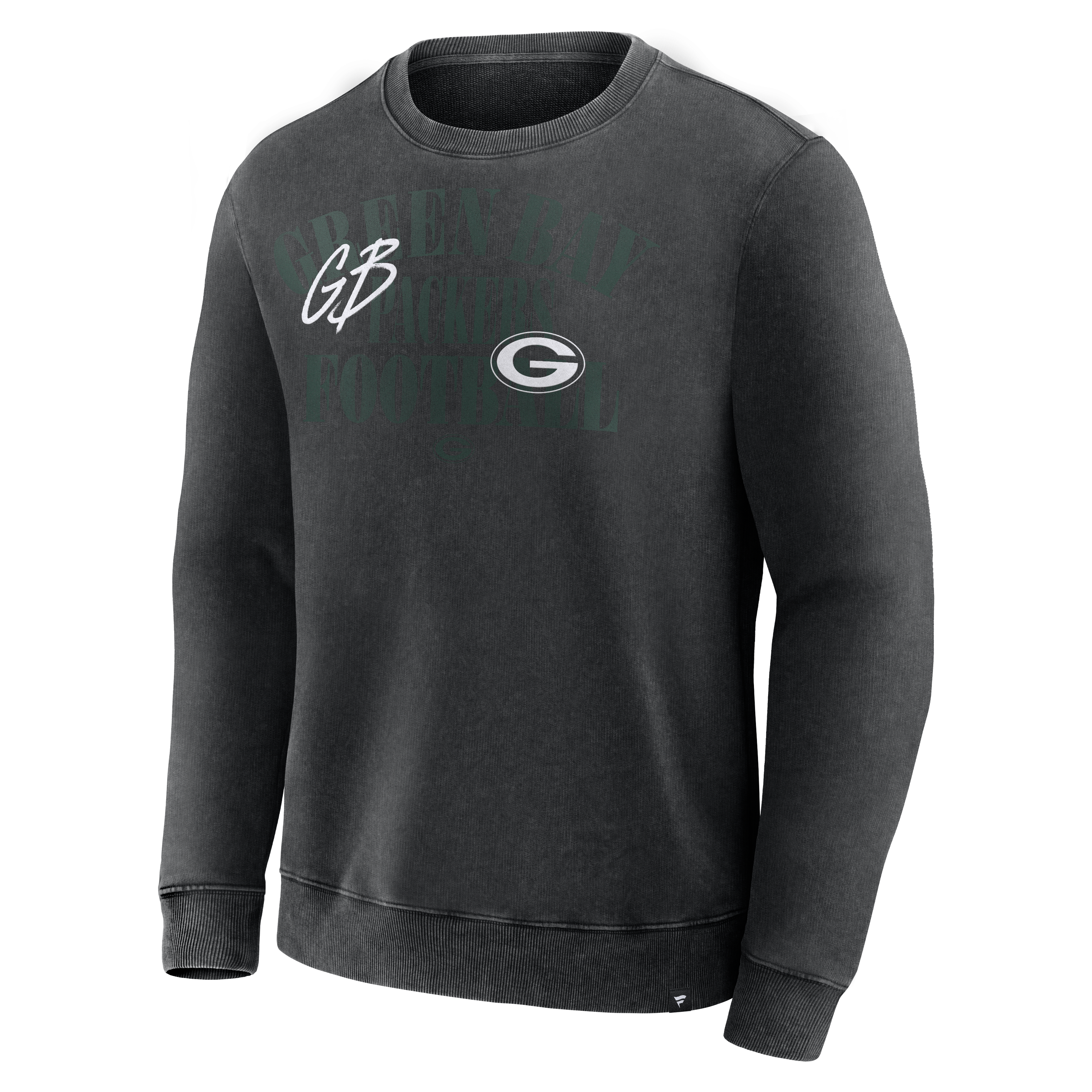 Sweat-shirt Fanatics noir pour homme Green Bay Packers, mi-temps, coupe décontractée, en molleton épais.