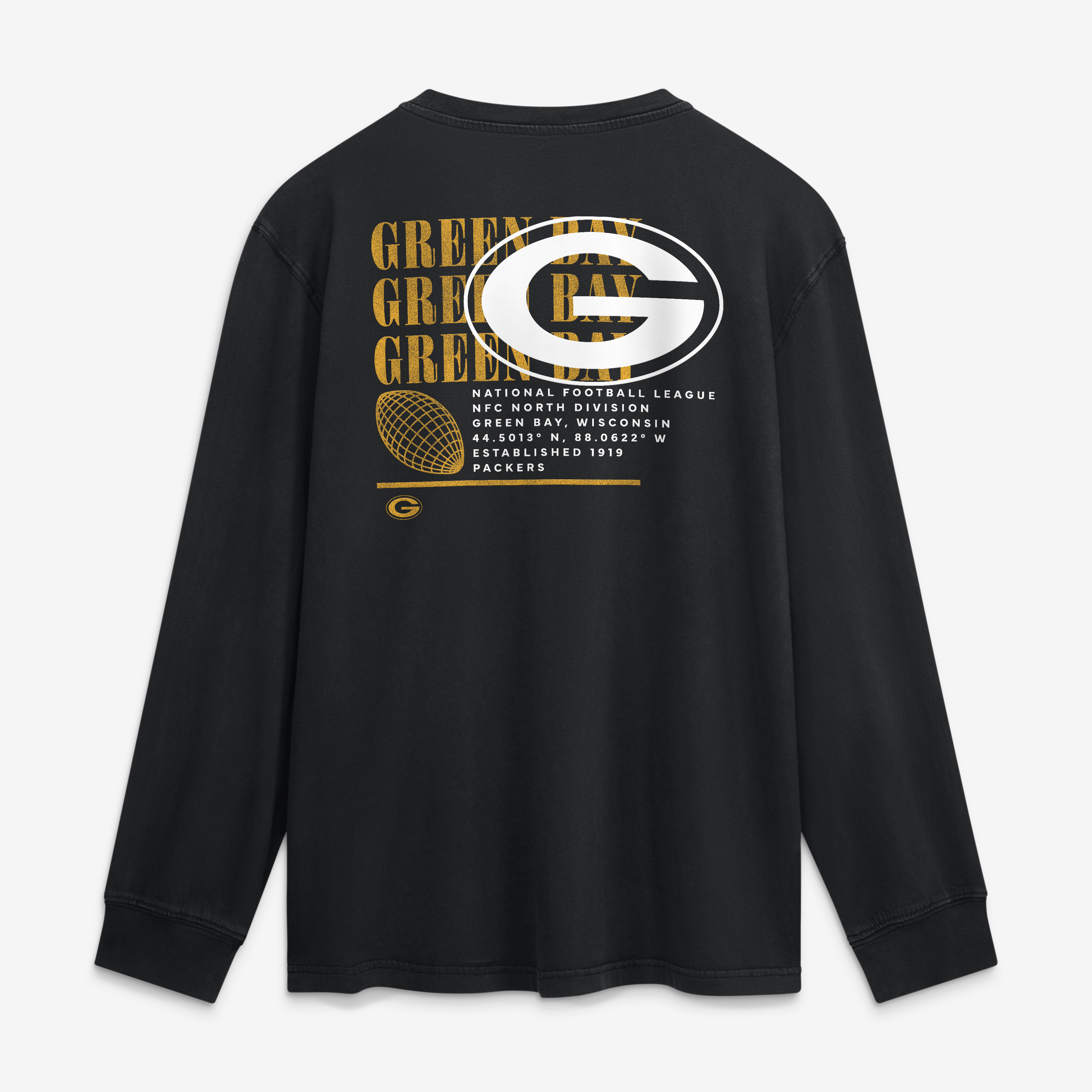 T-shirt à manches longues Fanatics noir Green Bay Packers pour homme, style décontracté, Fullback Drive