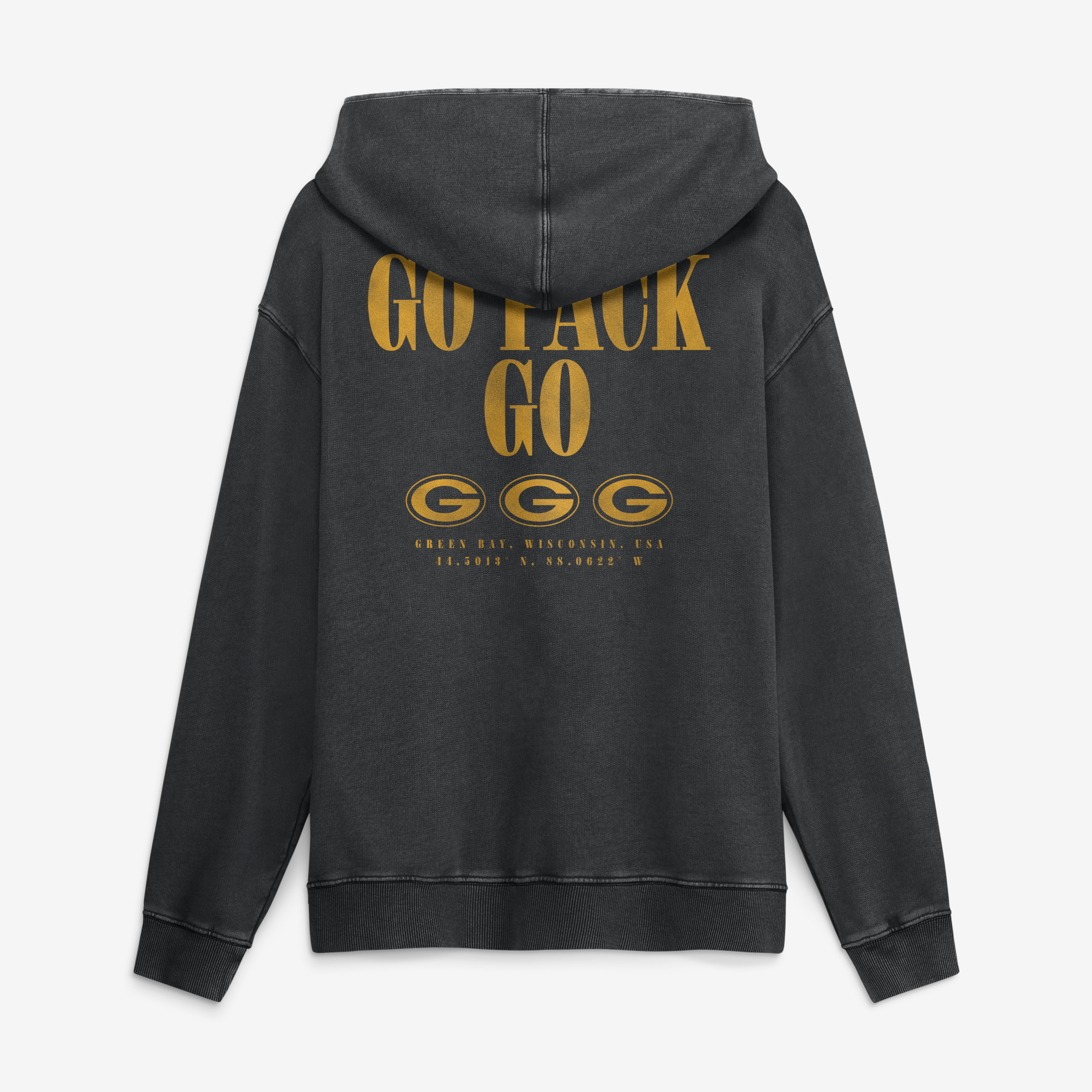 Men's Fanatics Black Green Bay Packers Relaxed Intense Rivalry French Terry Hoodie