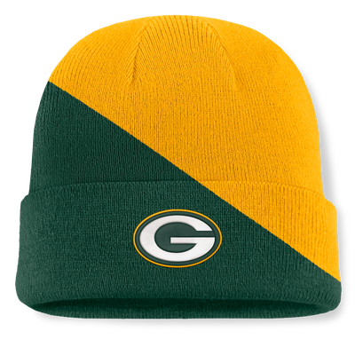 Green Bay Packers Fanatics Tilt Cuffed Knit Hat - Gold/Green
