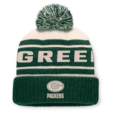 Green Bay Packers Fanatics Men's Cuffed Knit Hat with Pom - Green