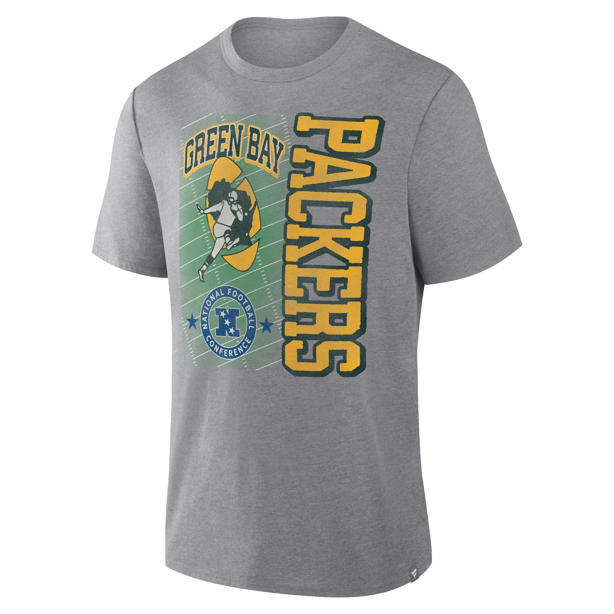 Men's Fanatics Heather Gray Green Bay Packers Tribute Direct Handoff Tri-Blend T-Shirt