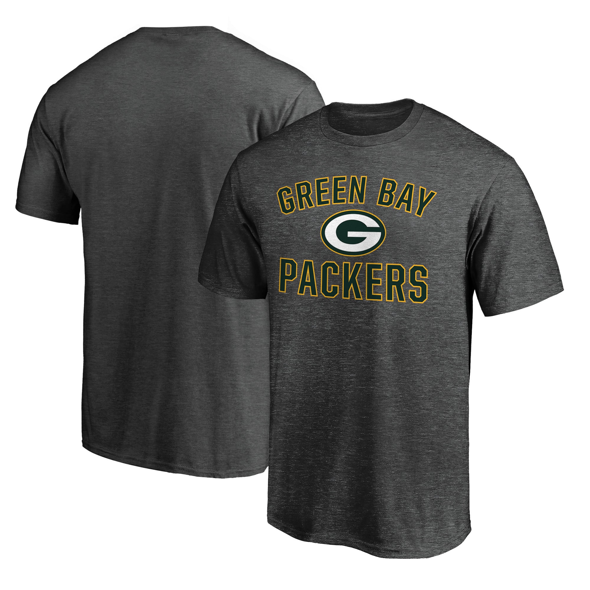 Men's Fanatics Heathered Charcoal Green Bay Packers Logo Big & Tall Victory Arch T-Shirt