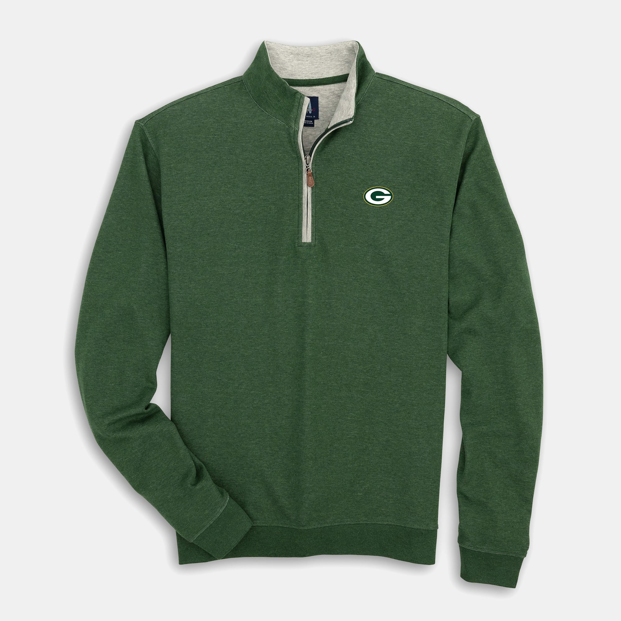 Men's johnnie-O Green Bay Packers Sully Tri-Blend Quarter-Zip Pullover