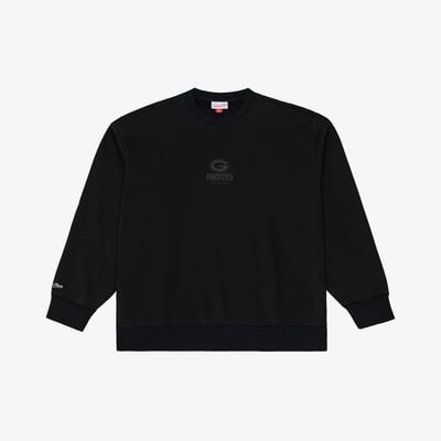 Green Bay Packers Mitchell & Ness Core Essentials Micro Logo Fleece Sweatshirt - Black
