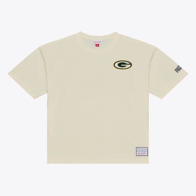  Green Bay Packers Mitchell & Ness Oversized Heritage Hues T-Shirt - Cream