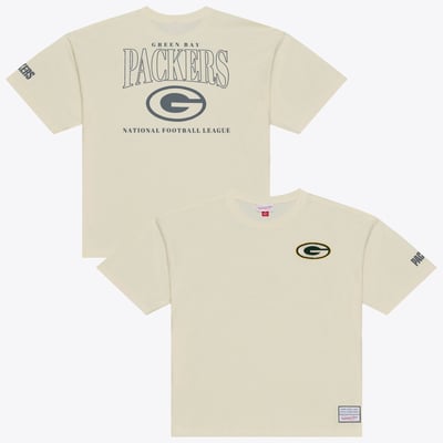  Green Bay Packers Mitchell & Ness Oversized Heritage Hues T-Shirt - Cream