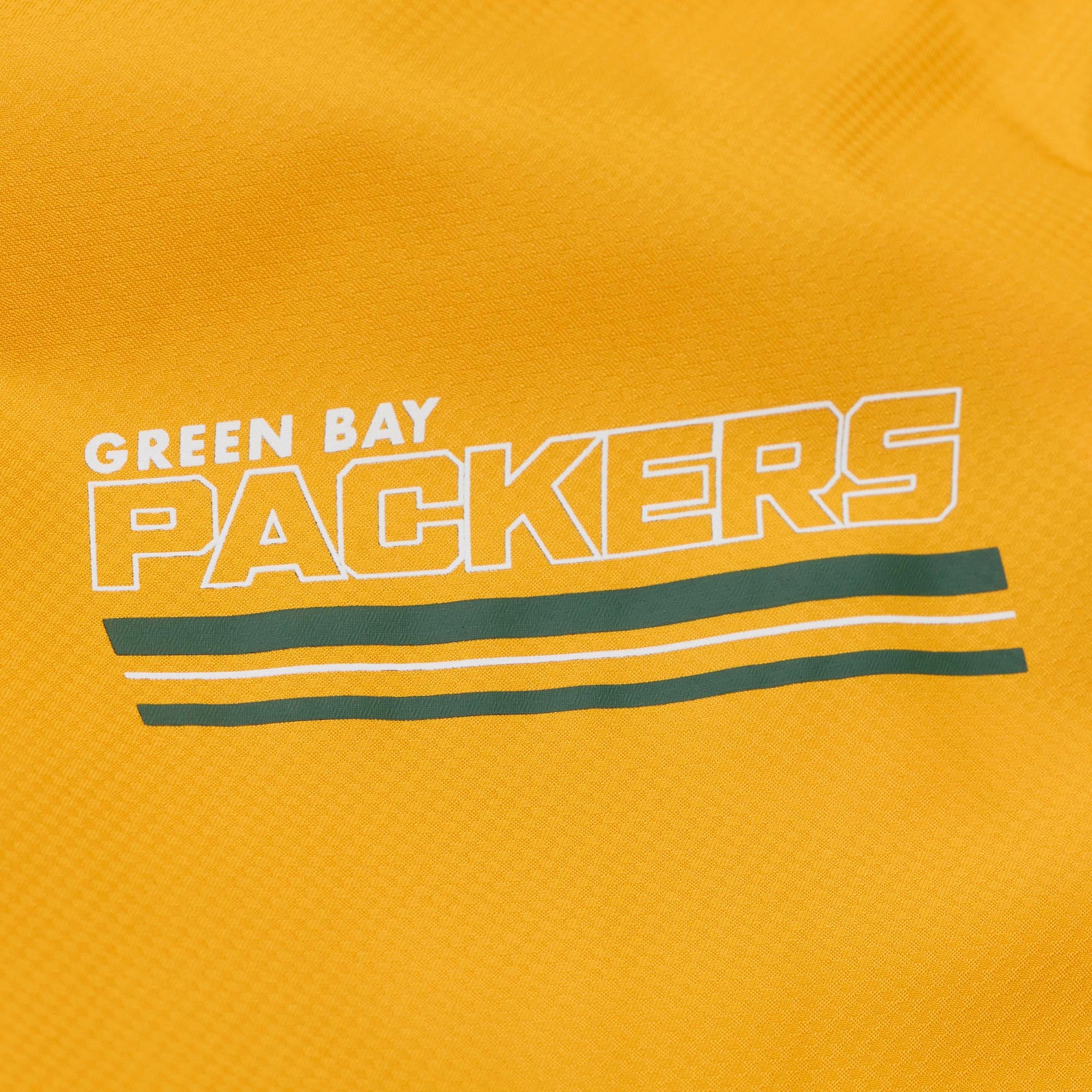 Coupe-vent Mitchell & Ness pour homme, or et vert, motif à carreaux triples des Green Bay Packers, fermeture éclair au quart