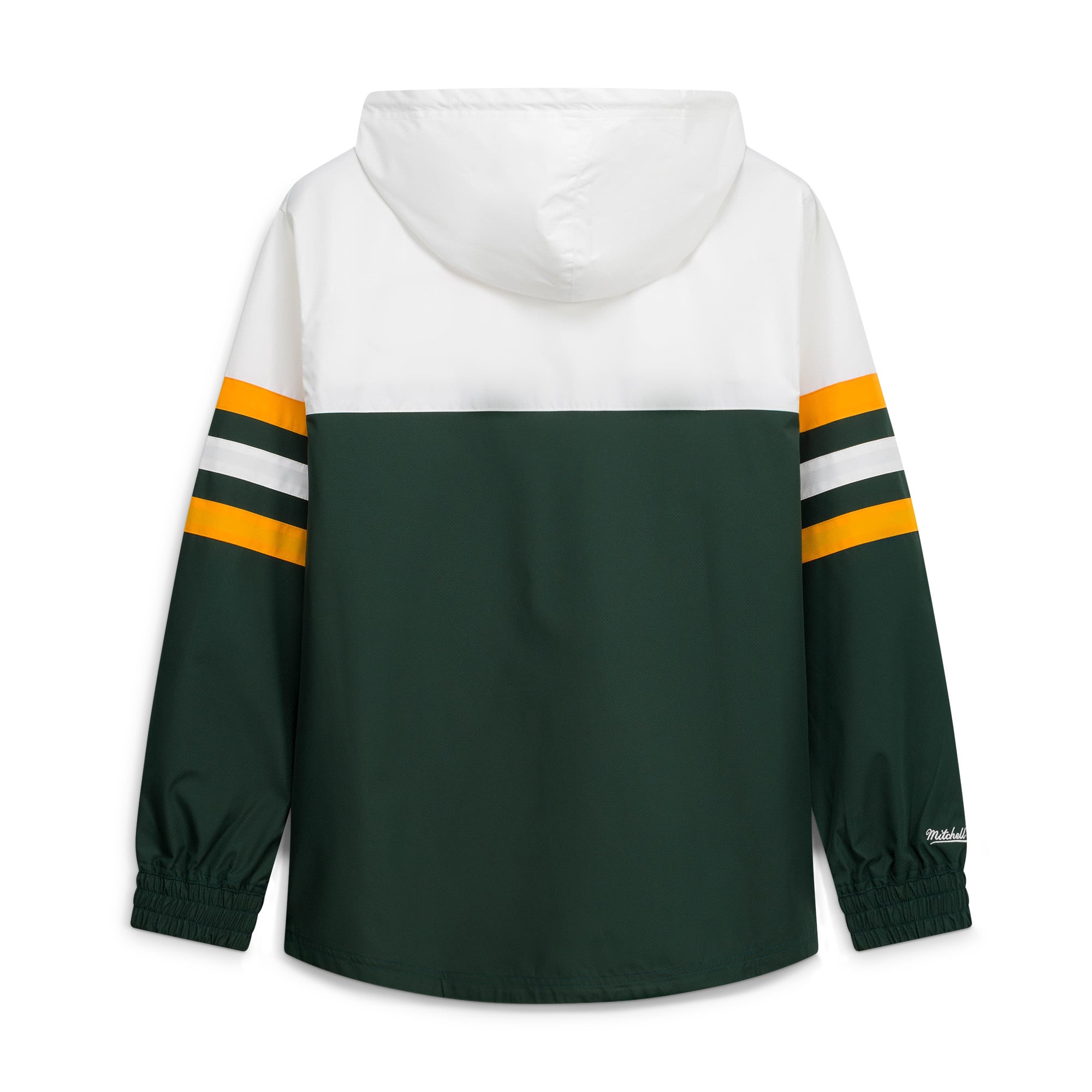 Men's Mitchell & Ness Green Bay Packers Head Coach Anorak Quarter-Zip Windbreaker Jacket