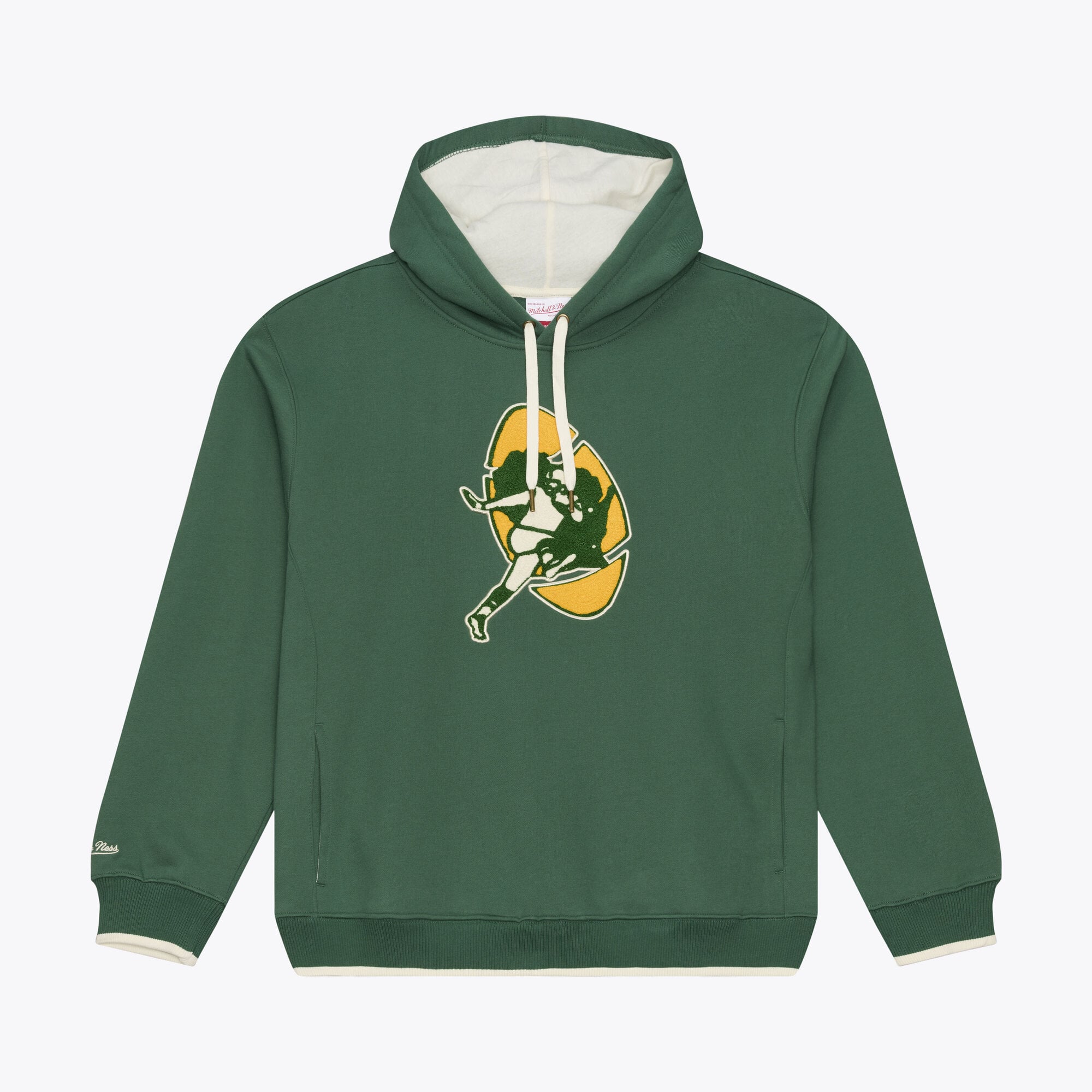 Sweat à capuche en polaire épaisse Mitchell & Ness Green Bay Packers pour homme