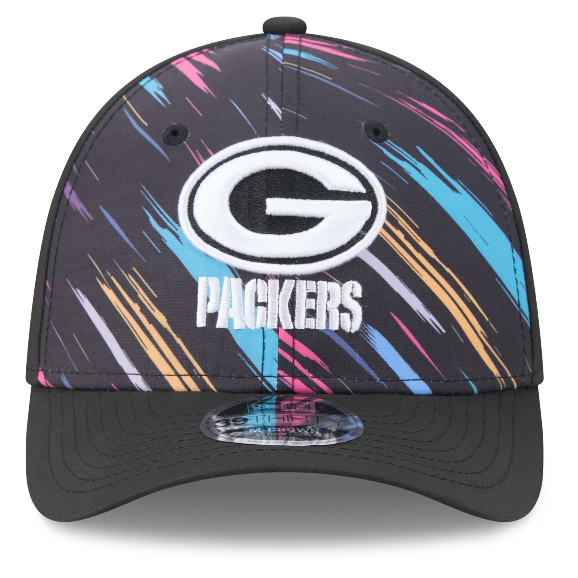 Casquette extensible New Era Green Bay Packers 2026 NFL Crucial Catch 39THIRTY M-Crown noire pour homme