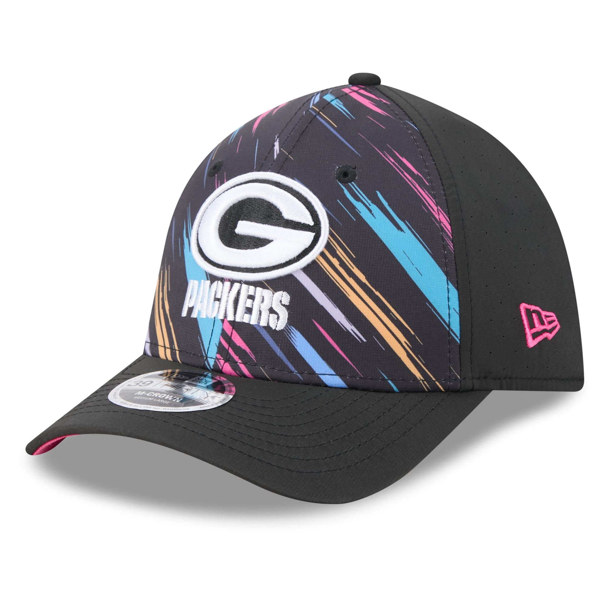Casquette extensible New Era Green Bay Packers 2026 NFL Crucial Catch 39THIRTY M-Crown noire pour homme