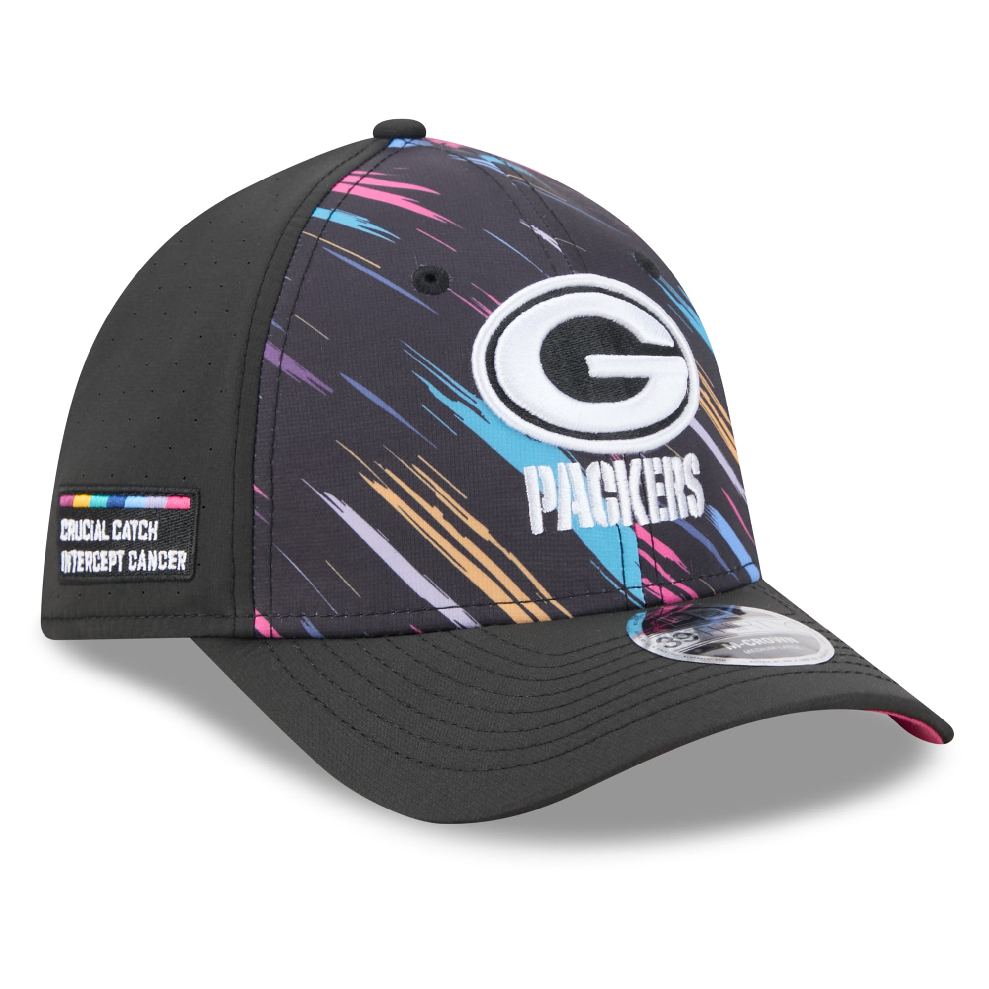 Casquette extensible New Era Green Bay Packers 2026 NFL Crucial Catch 39THIRTY M-Crown noire pour homme