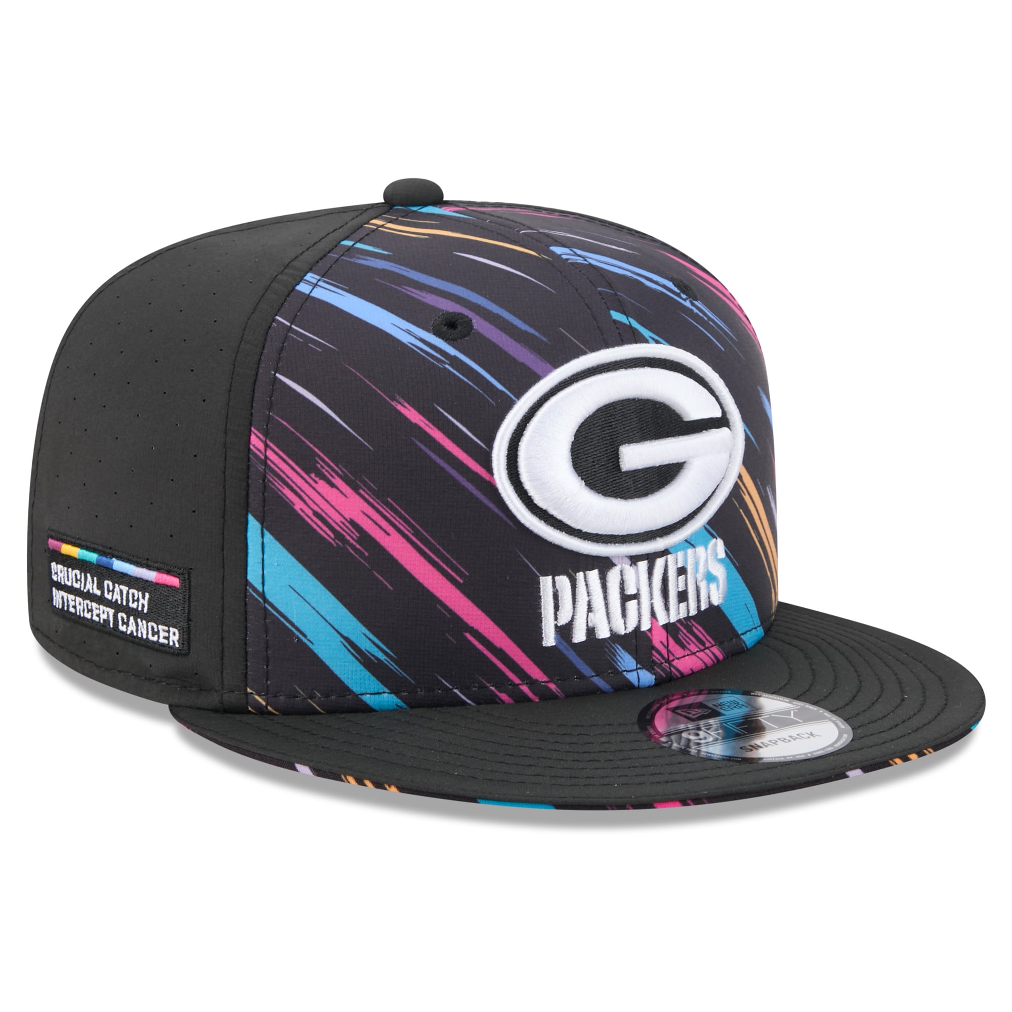 Casquette snapback New Era noire Green Bay Packers 2026 NFL Crucial Catch 9FIFTY pour homme