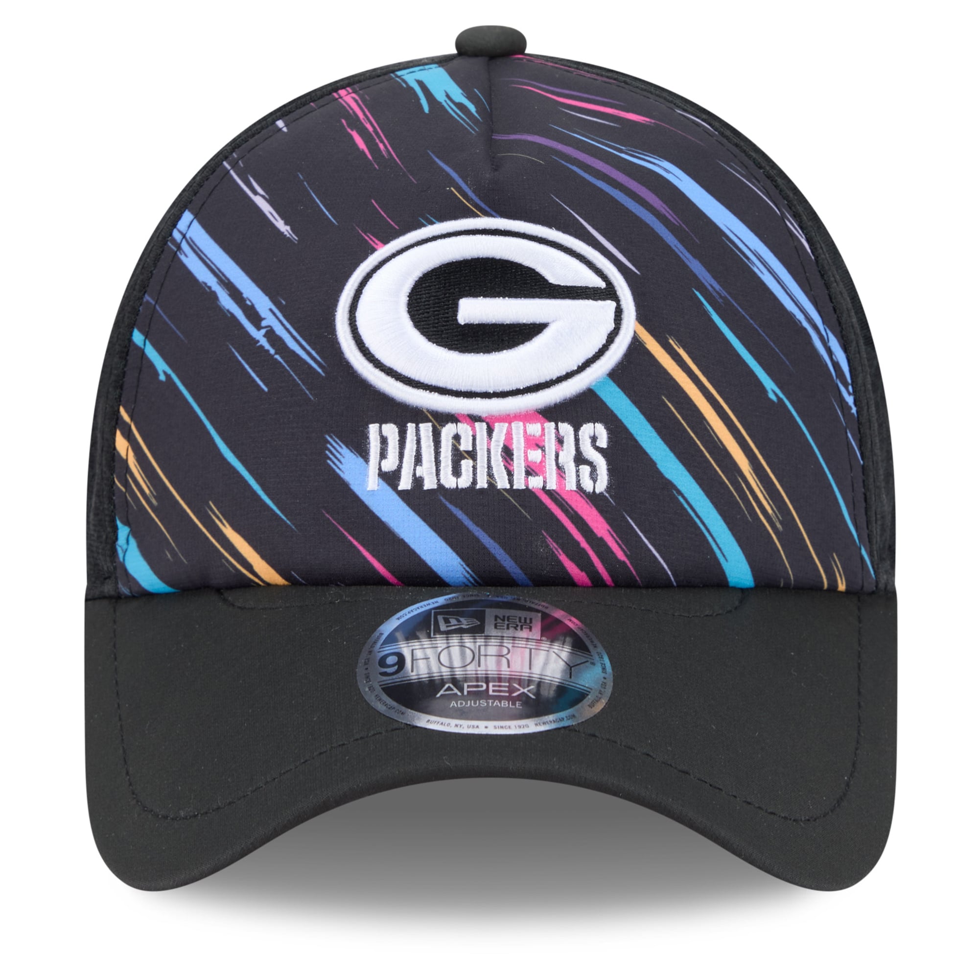 Men's New Era Black Green Bay Packers 2026 NFL Crucial Catch 9FORTY Apex Adjustable Hat
