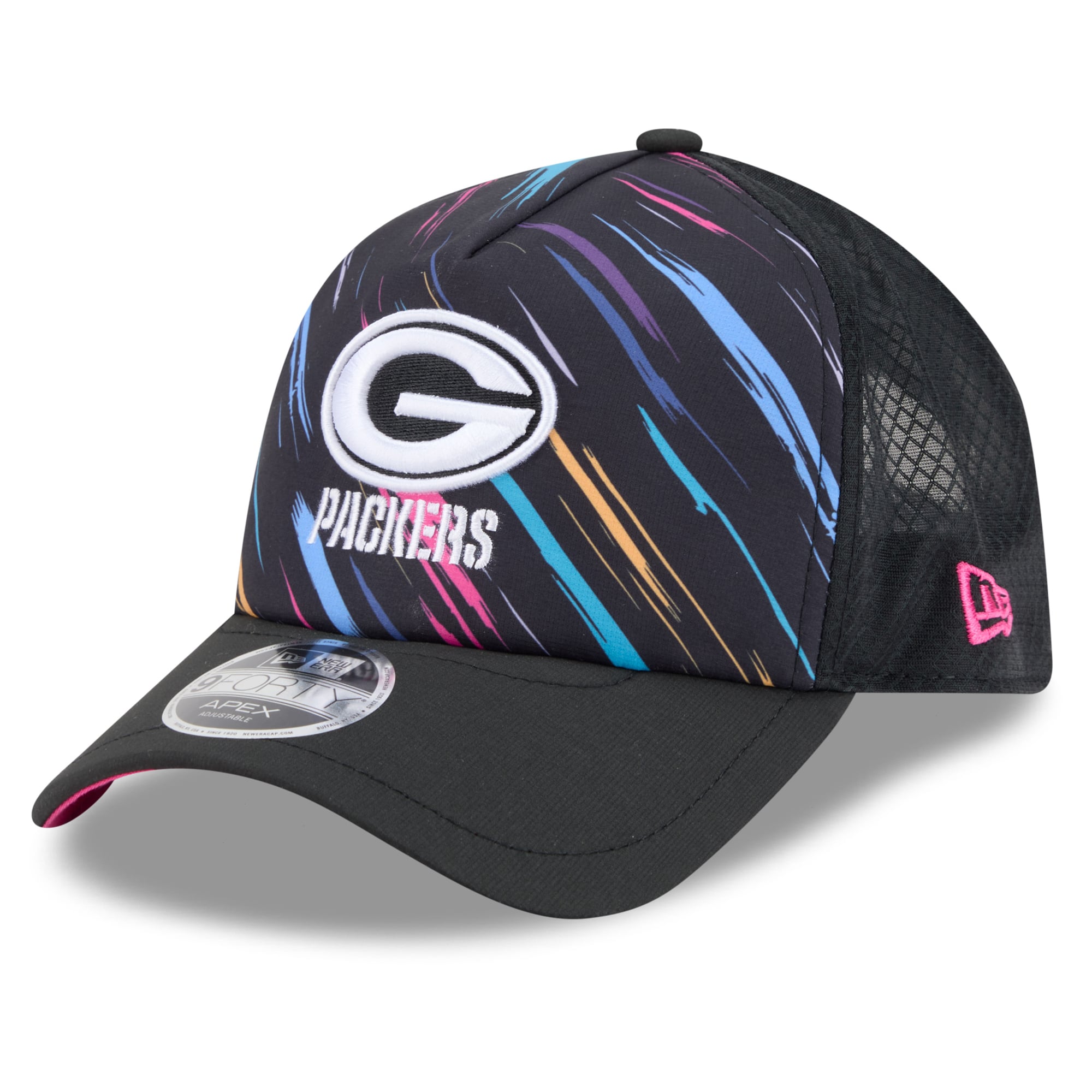 Men's New Era Black Green Bay Packers 2026 NFL Crucial Catch 9FORTY Apex Adjustable Hat