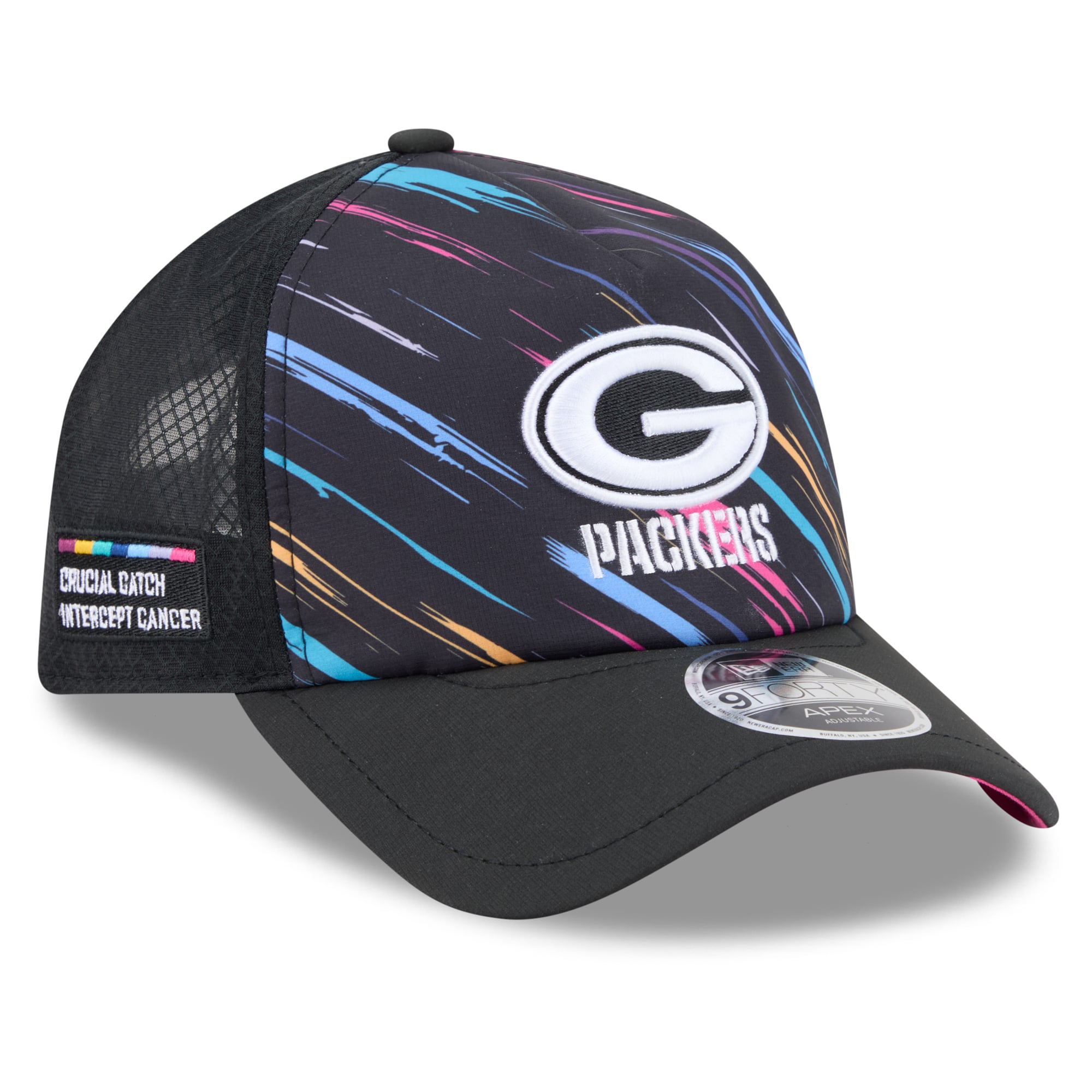 Men's New Era Black Green Bay Packers 2026 NFL Crucial Catch 9FORTY Apex Adjustable Hat