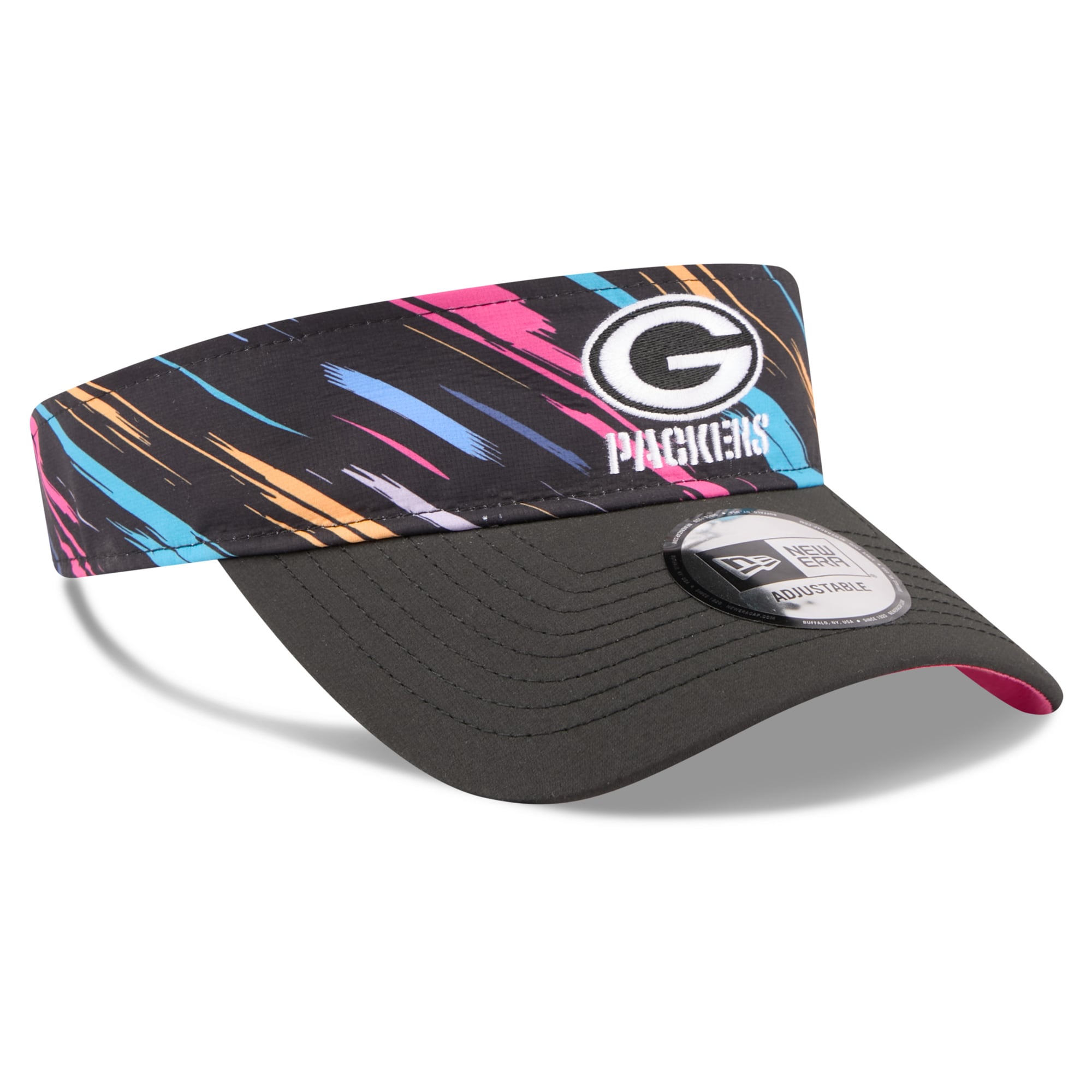 Men's New Era Black Green Bay Packers 2026 NFL Crucial Catch Adjustable Visor