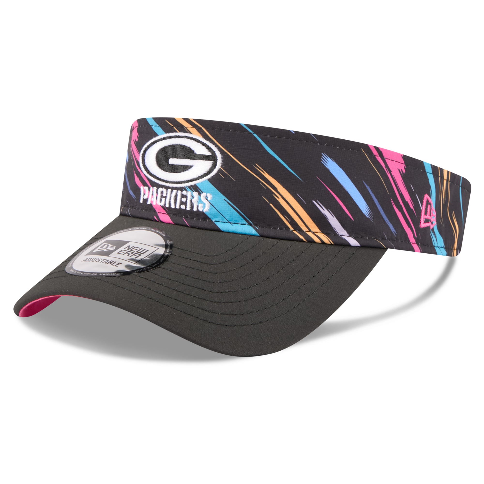 Men's New Era Black Green Bay Packers 2026 NFL Crucial Catch Adjustable Visor
