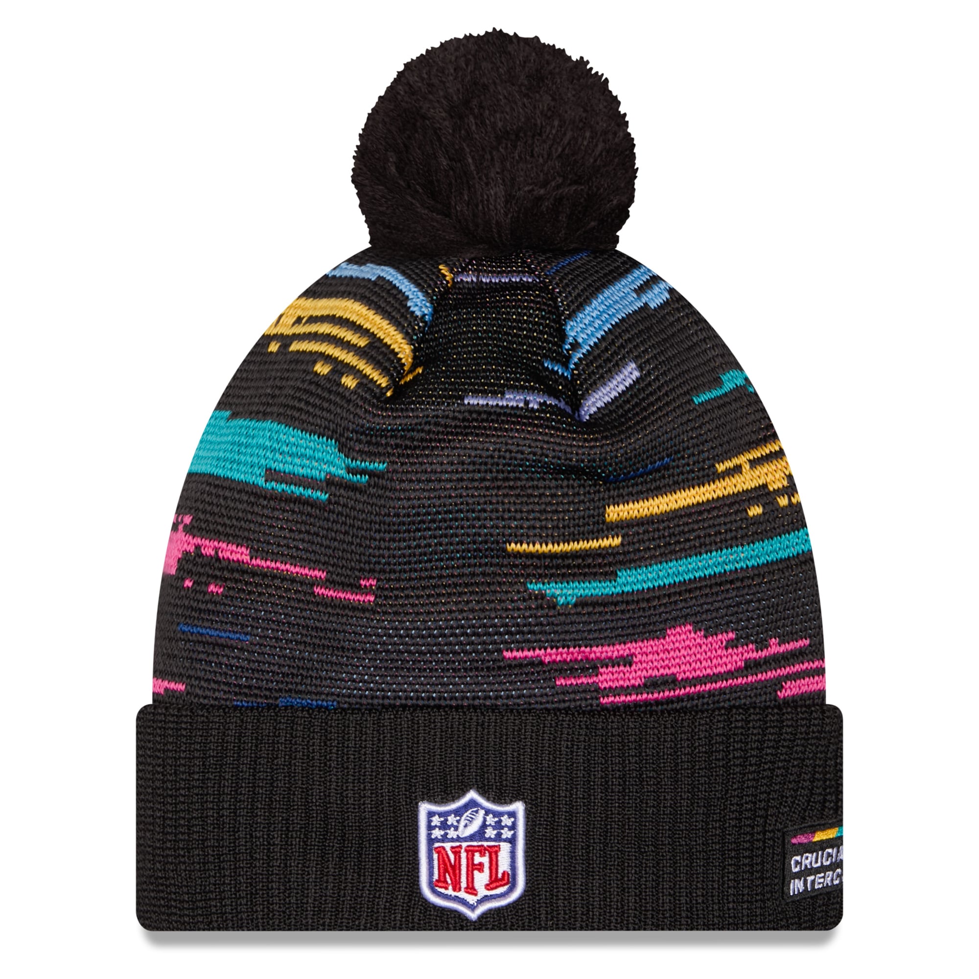 Men's New Era Black Green Bay Packers 2026 NFL Crucial Catch Cuffed Knit Hat with Pom
