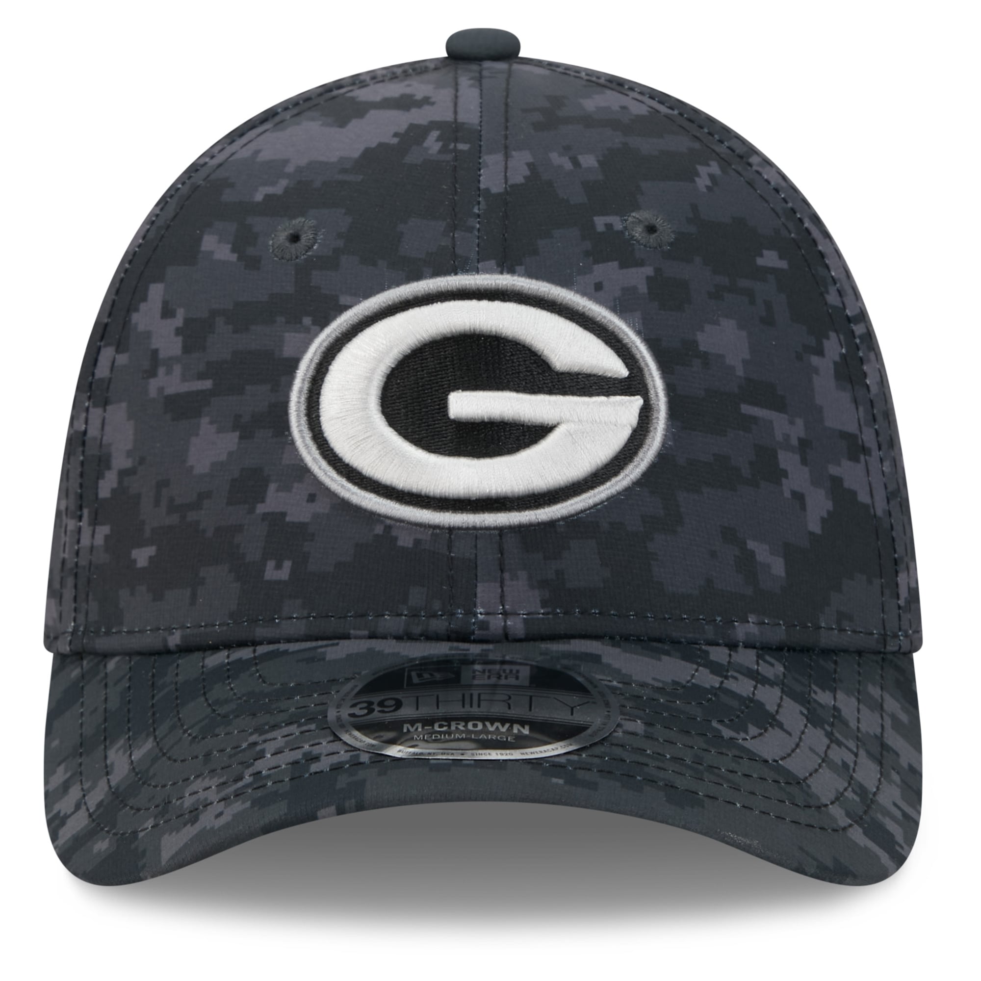 Casquette extensible New Era Green Bay Packers 2026 Salute To Service 39THIRTY M-Crown noire pour homme