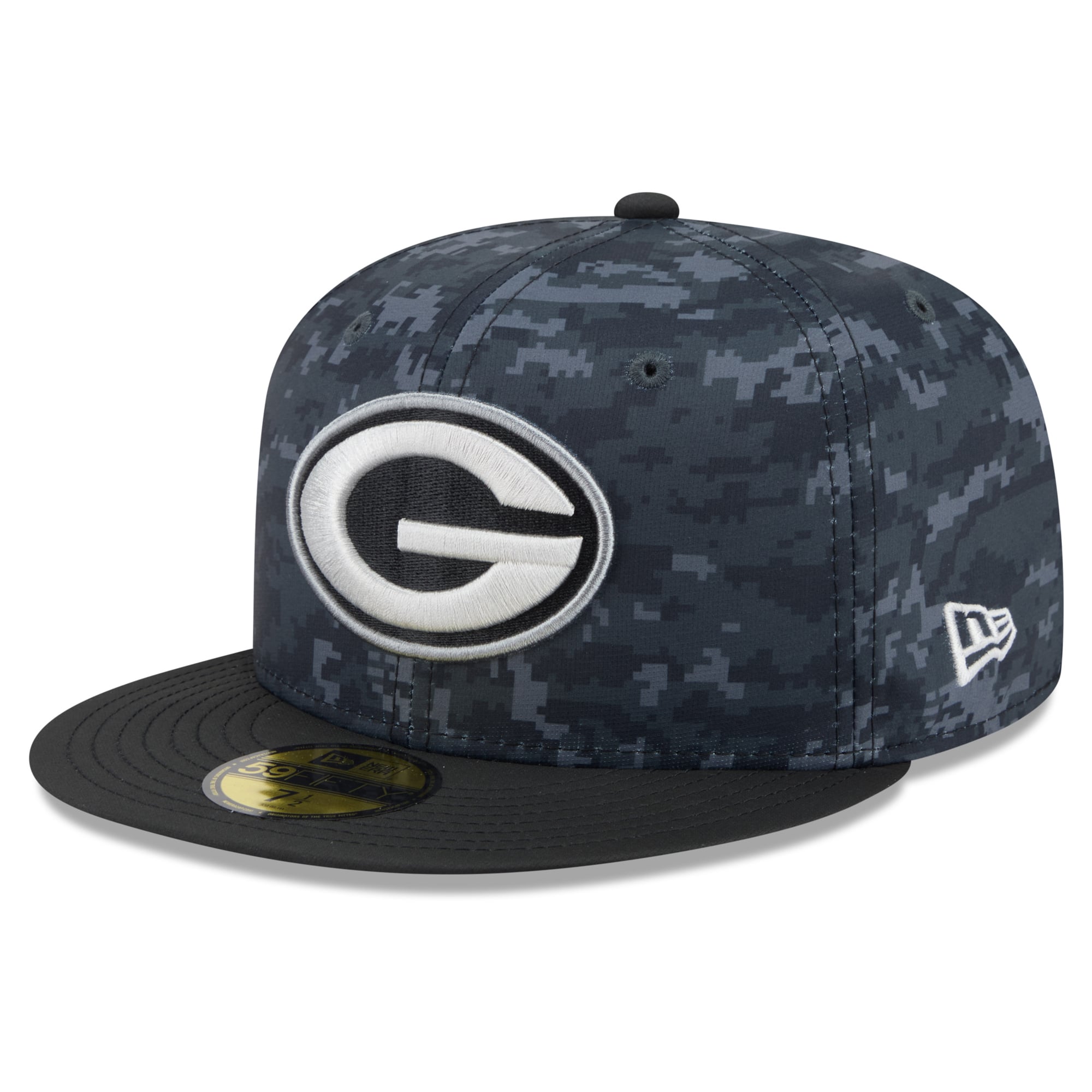 Casquette ajustée New Era Green Bay Packers 2026 Salute To Service 59FIFTY noire pour homme