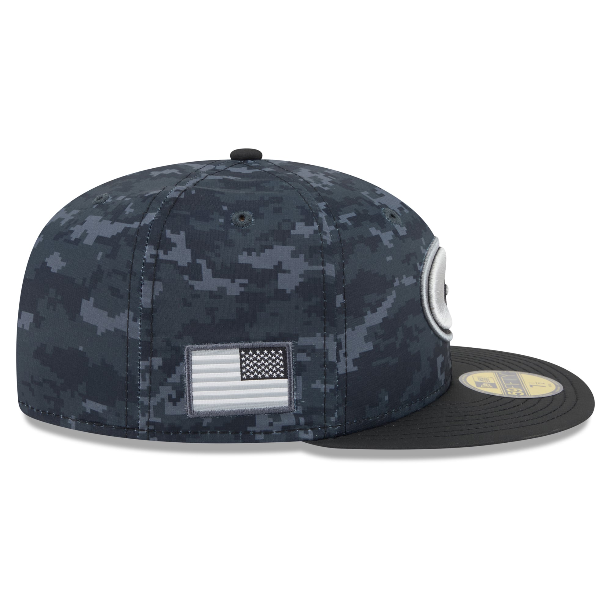 Casquette ajustée New Era Green Bay Packers 2026 Salute To Service 59FIFTY noire pour homme