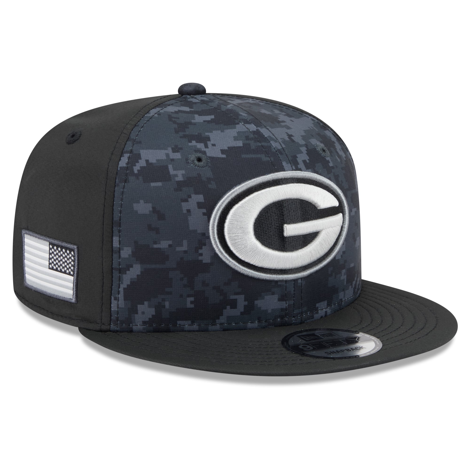 Casquette snapback New Era noire Green Bay Packers 2026 Salute To Service 9FIFTY pour homme