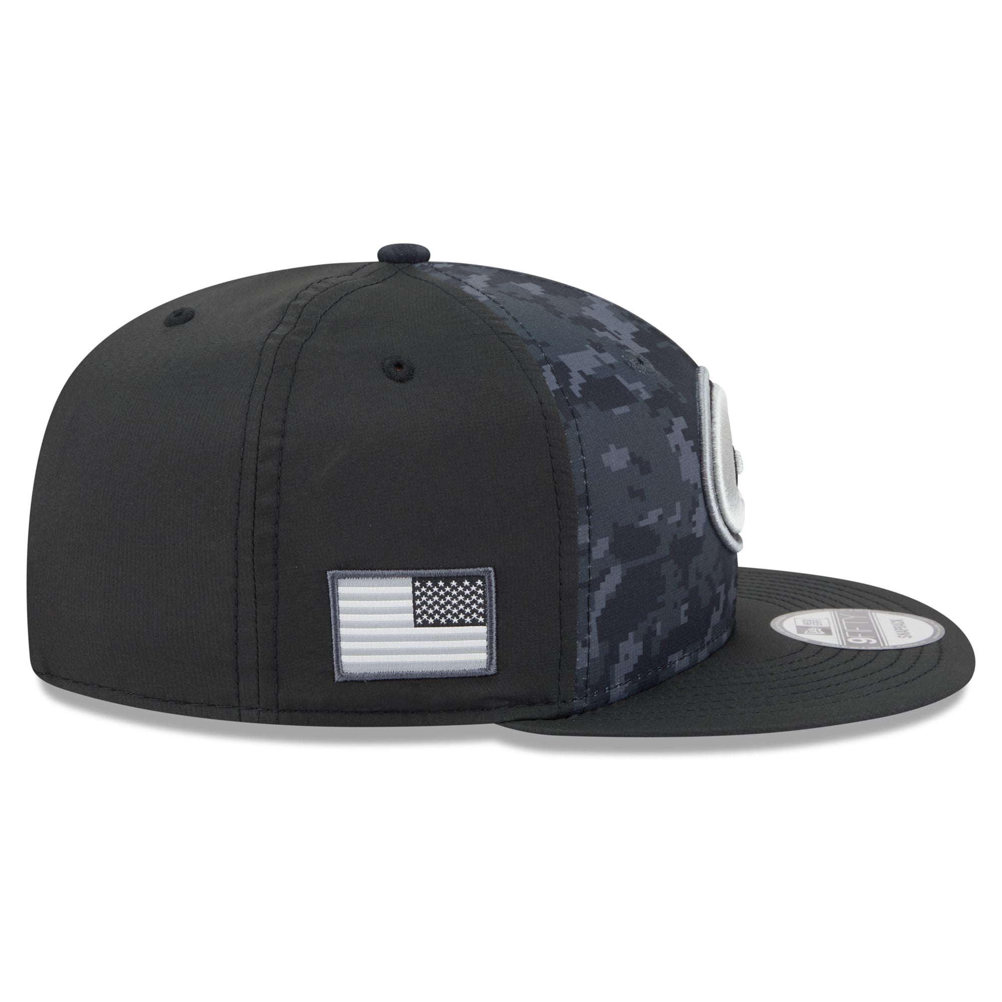 Casquette snapback New Era noire Green Bay Packers 2026 Salute To Service 9FIFTY pour homme