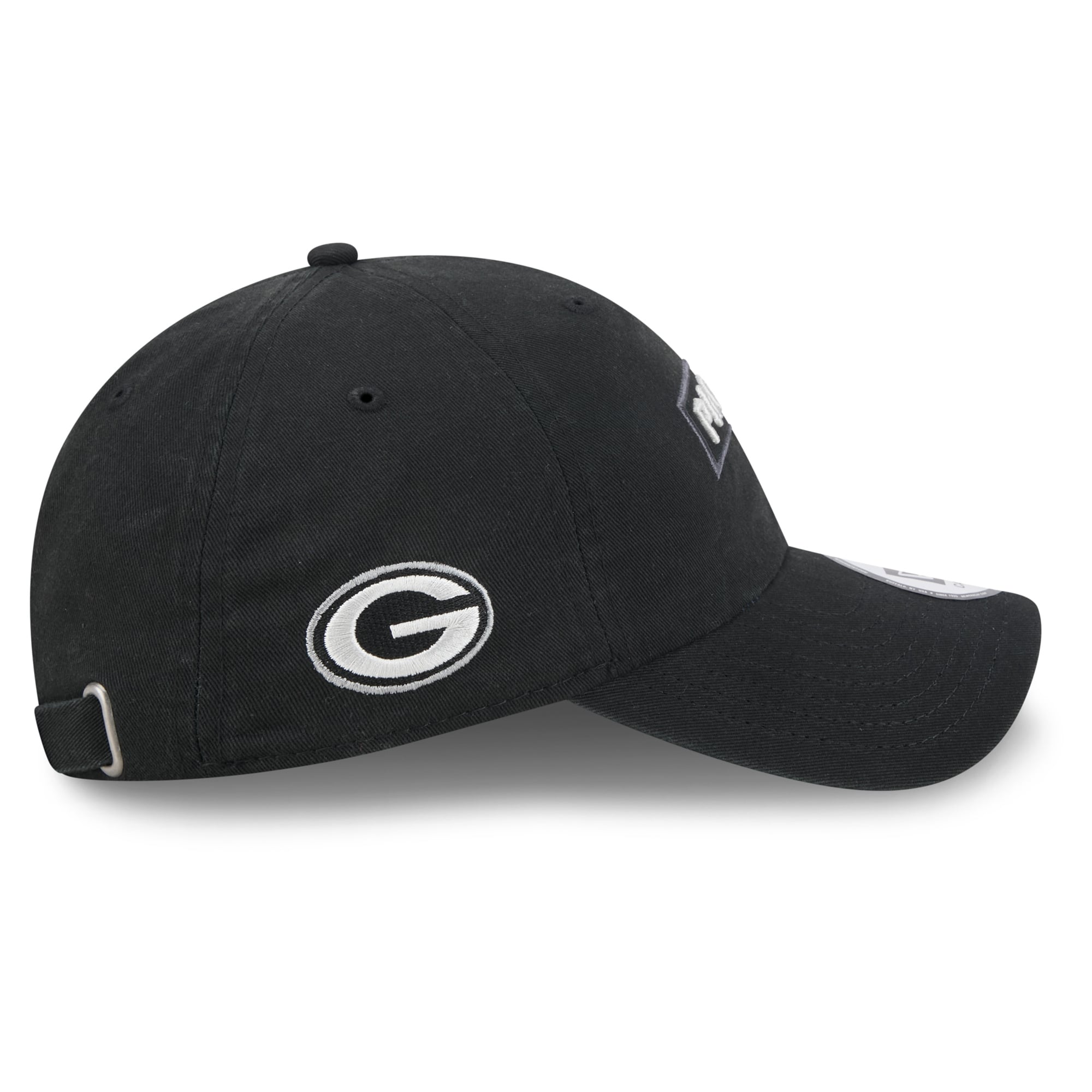 Casquette New Era noire pour homme Green Bay Packers 2026 Salute To Service, style classique décontracté et ajustable