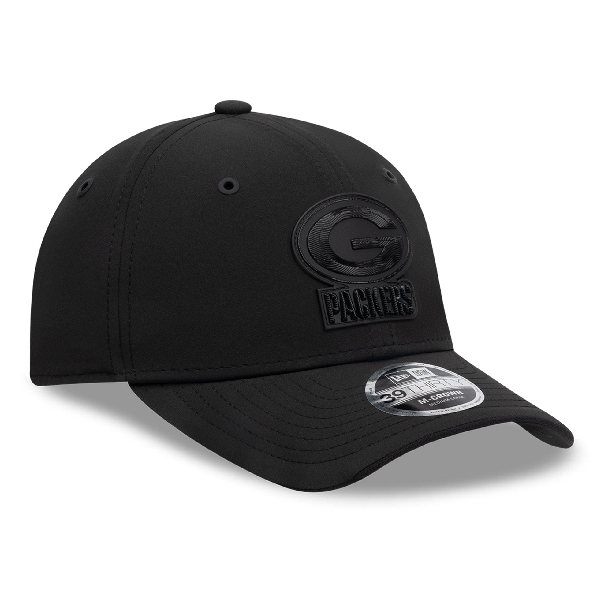 Casquette extensible New Era Green Bay Packers 2026 Sideline 39THIRTY M-Crown noire pour homme