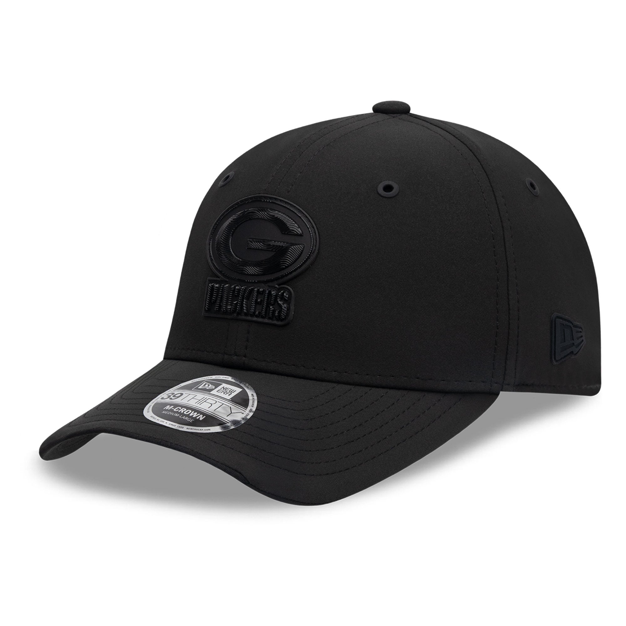 Casquette extensible New Era Green Bay Packers 2026 Sideline 39THIRTY M-Crown noire pour homme