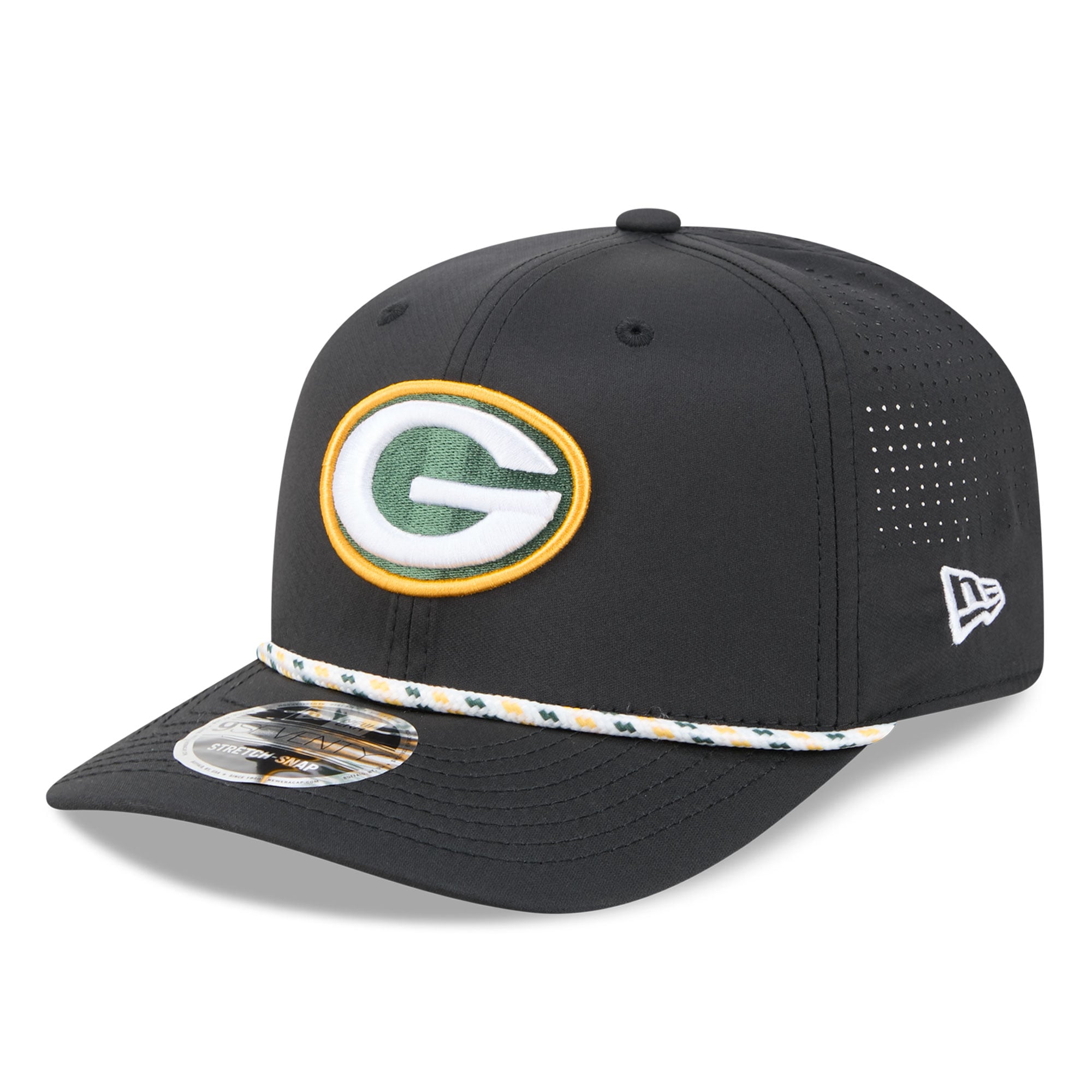 Casquette ajustable New Era Green Bay Packers 9SEVENTY noire pour homme