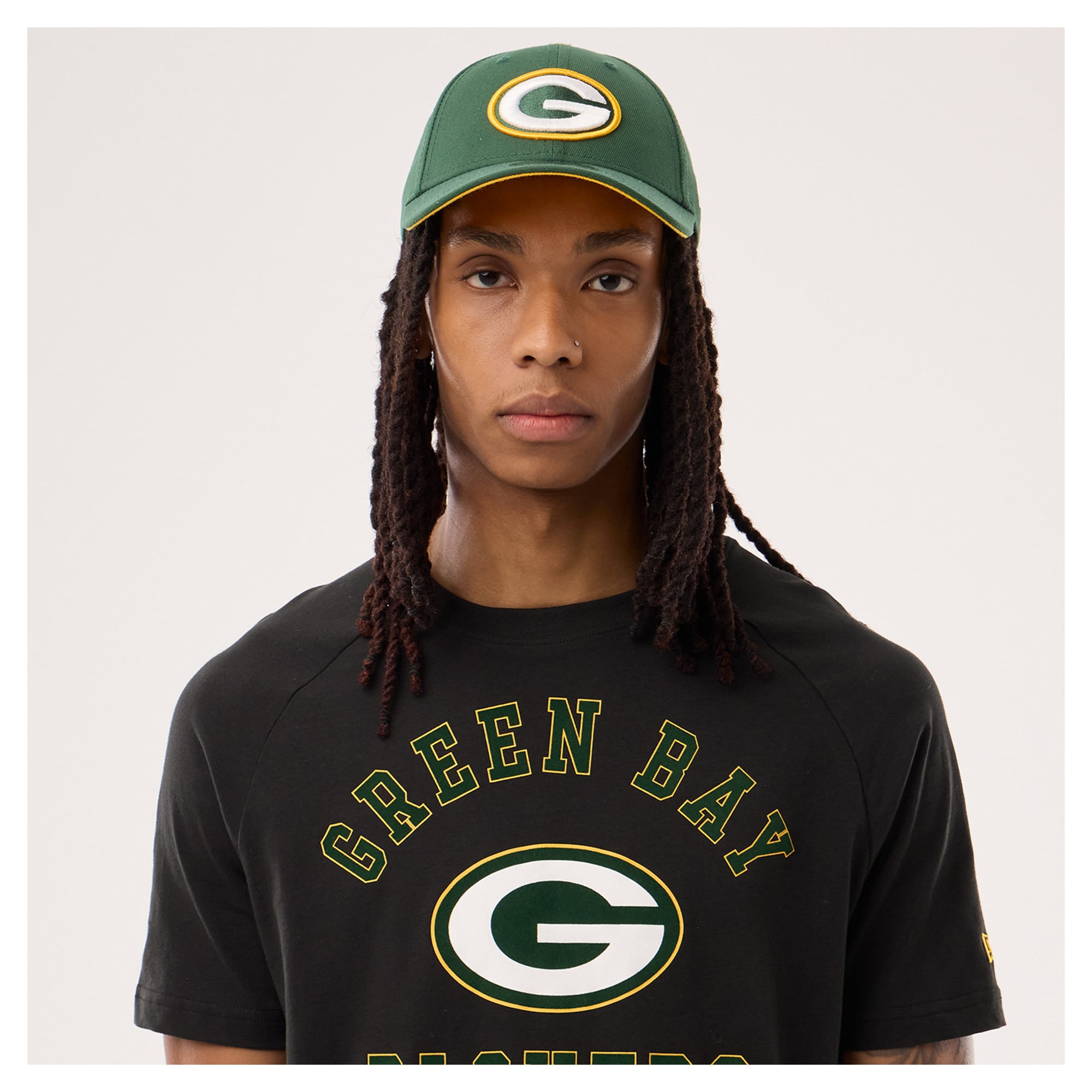 Men's New Era Black Green Bay Packers Functional Fandom T-Shirt