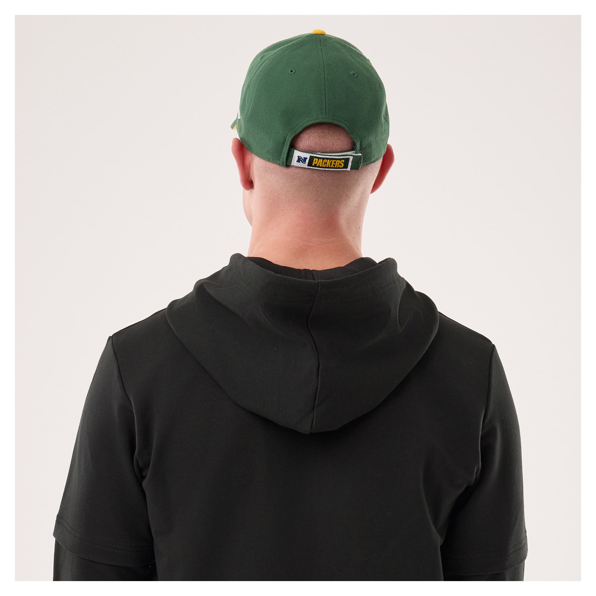 Men's New Era Black Green Bay Packers Functional Fandom Twofer Hoodie