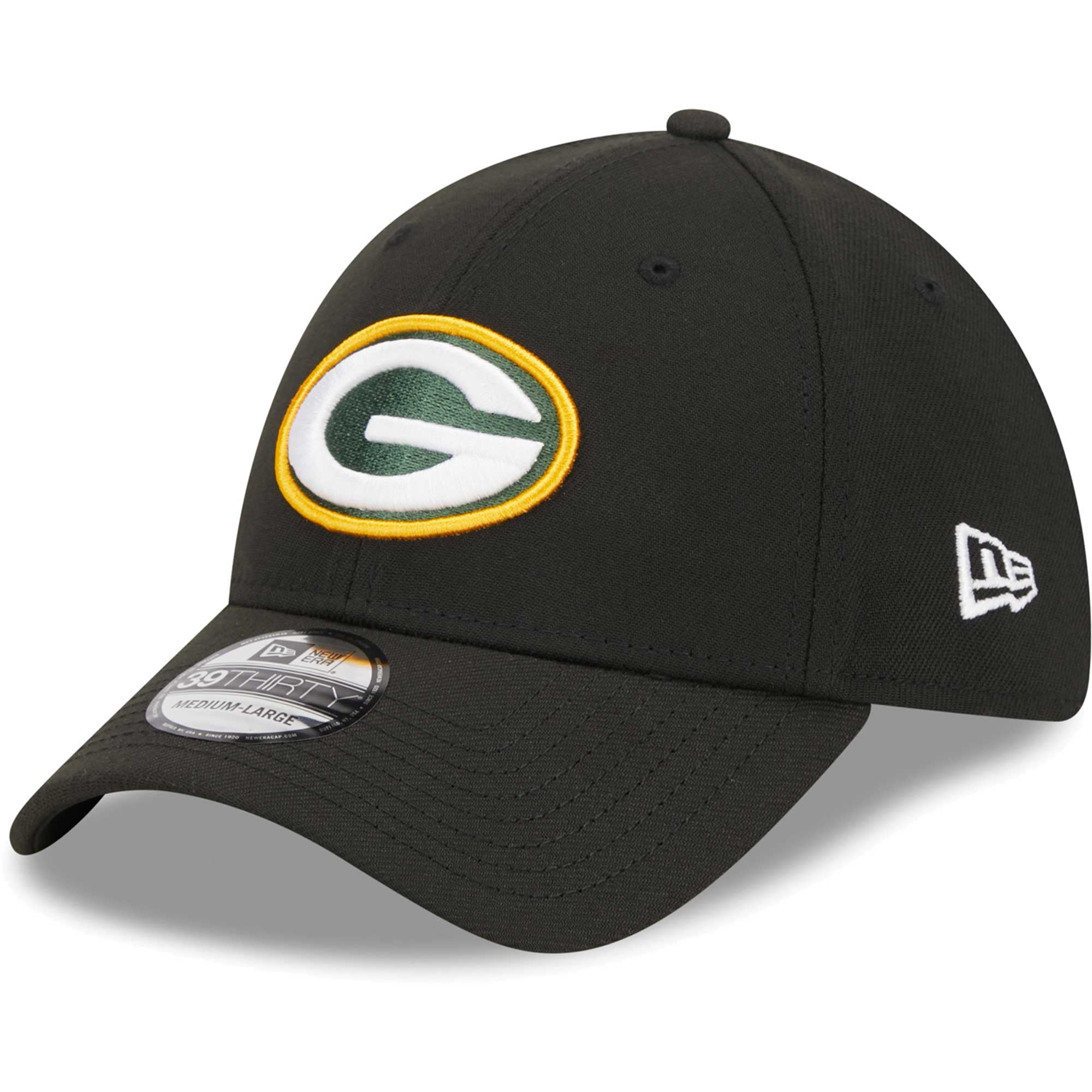 Casquette flex 39THIRTY Main Green Bay Packers New Era pour homme, noire
