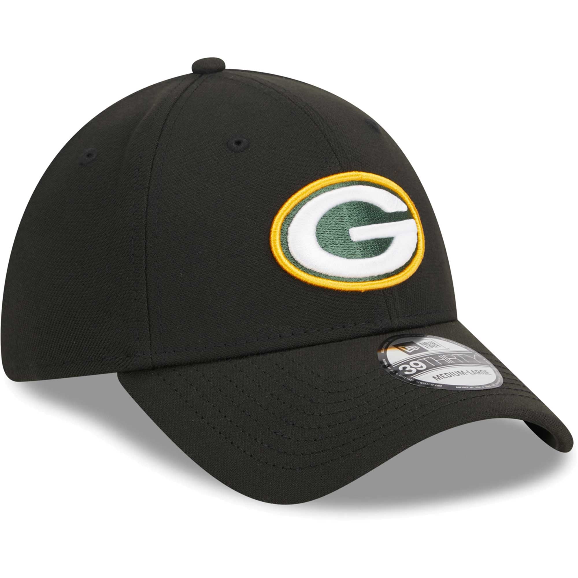 Casquette flex 39THIRTY Main Green Bay Packers New Era pour homme, noire