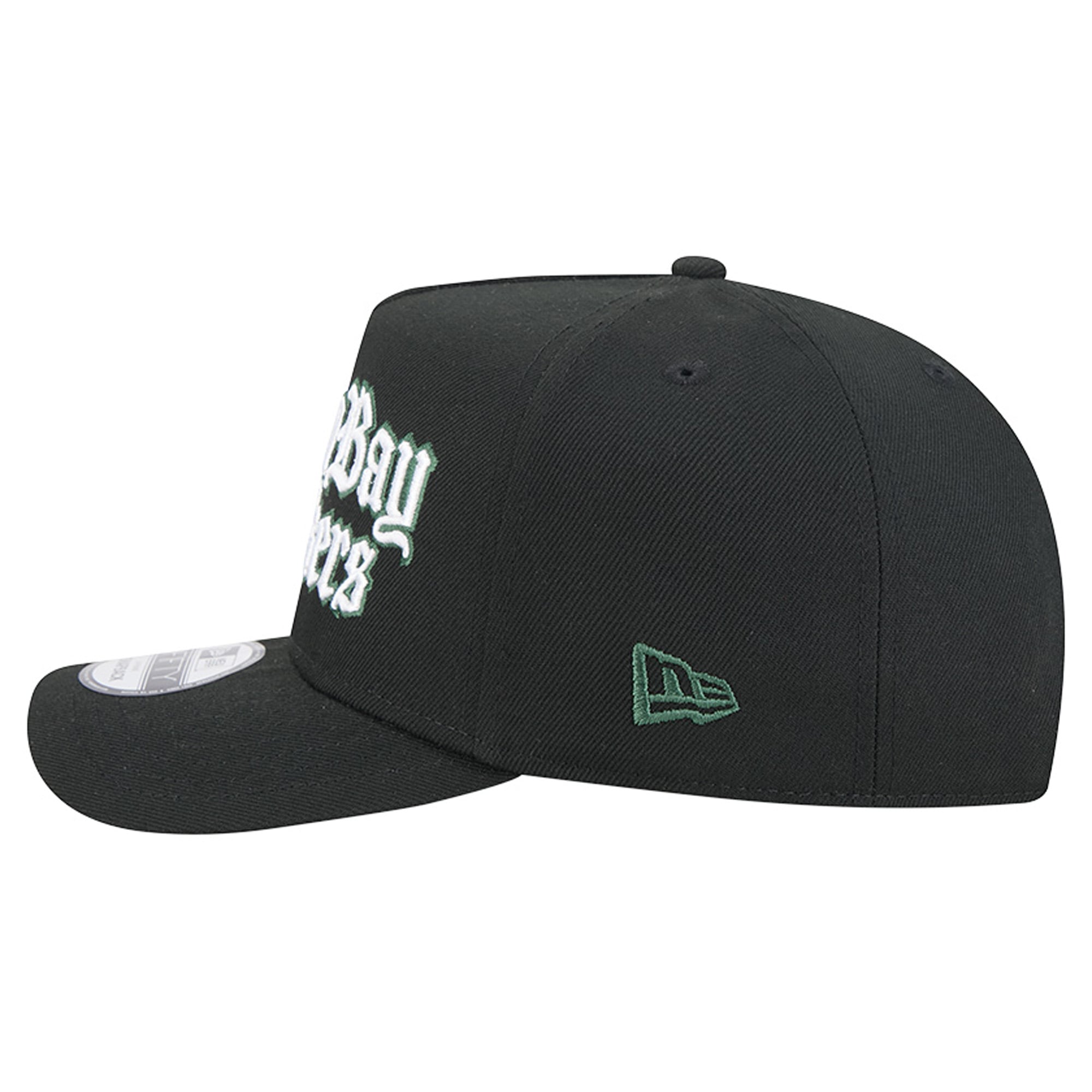 Men's New Era Black Green Bay Packers Proud A-Frame 9FIFTY Snapback Hat