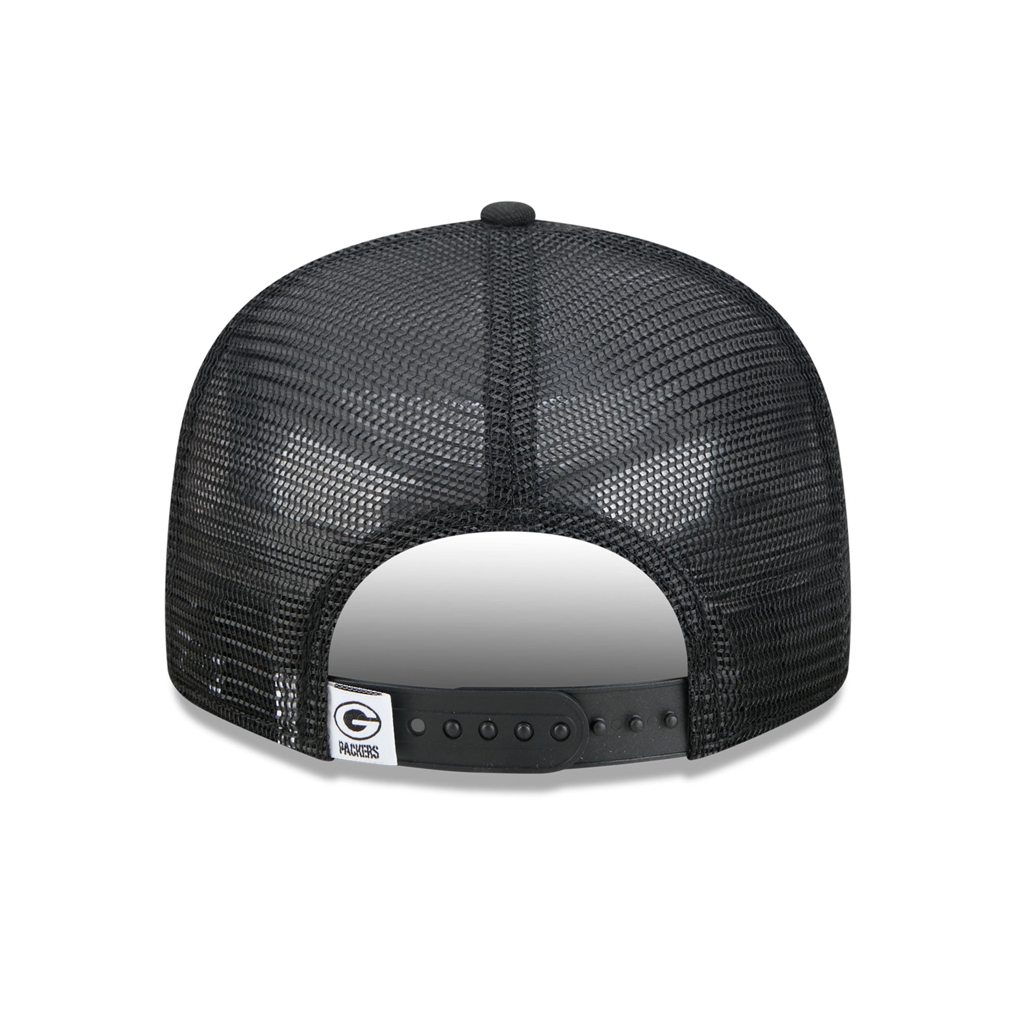 Men's New Era Black/White Green Bay Packers 9FIFTY Snapback Trucker Hat