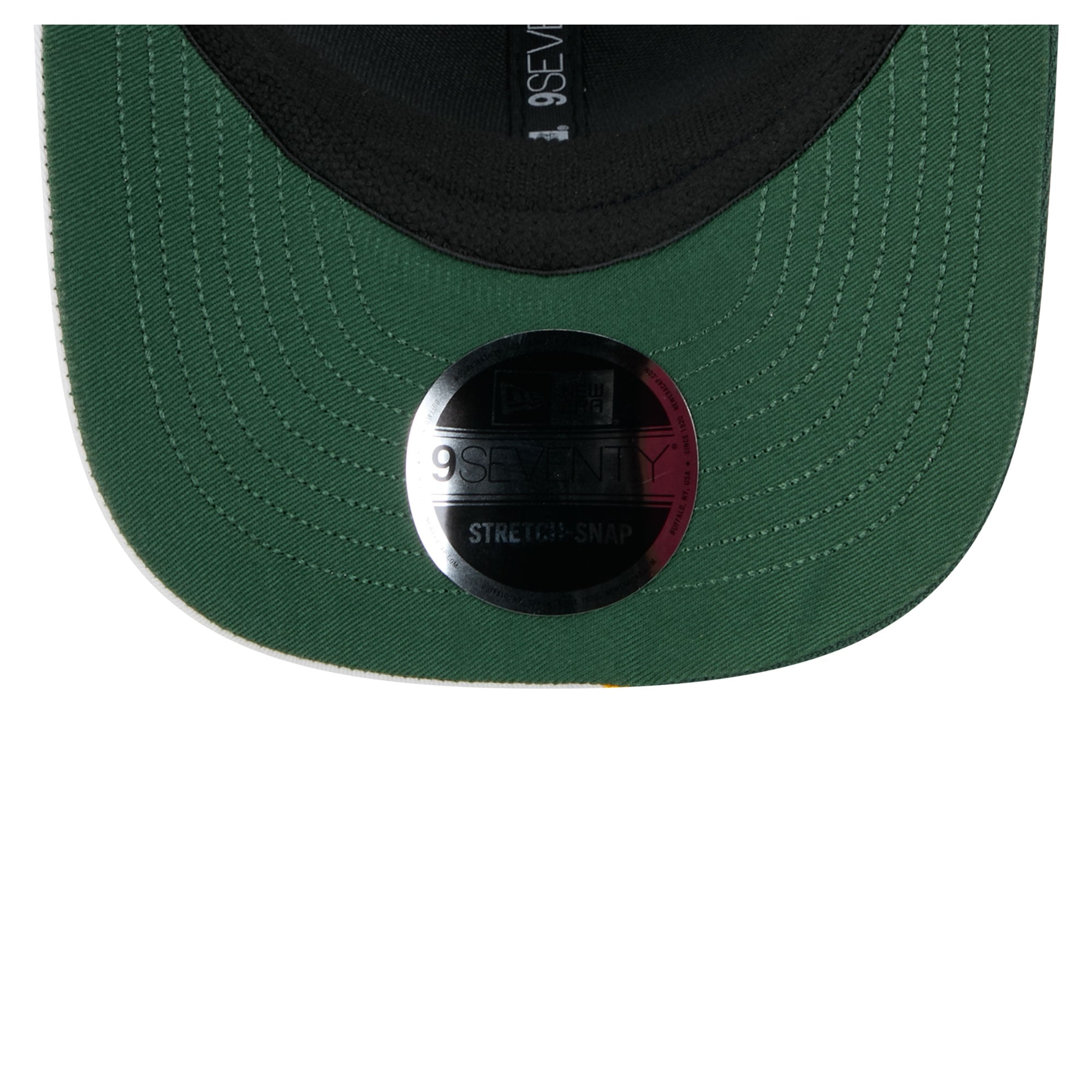 Casquette ajustable New Era noire et blanche pour homme, modèle 9SEVENTY, fan des Green Bay Packers