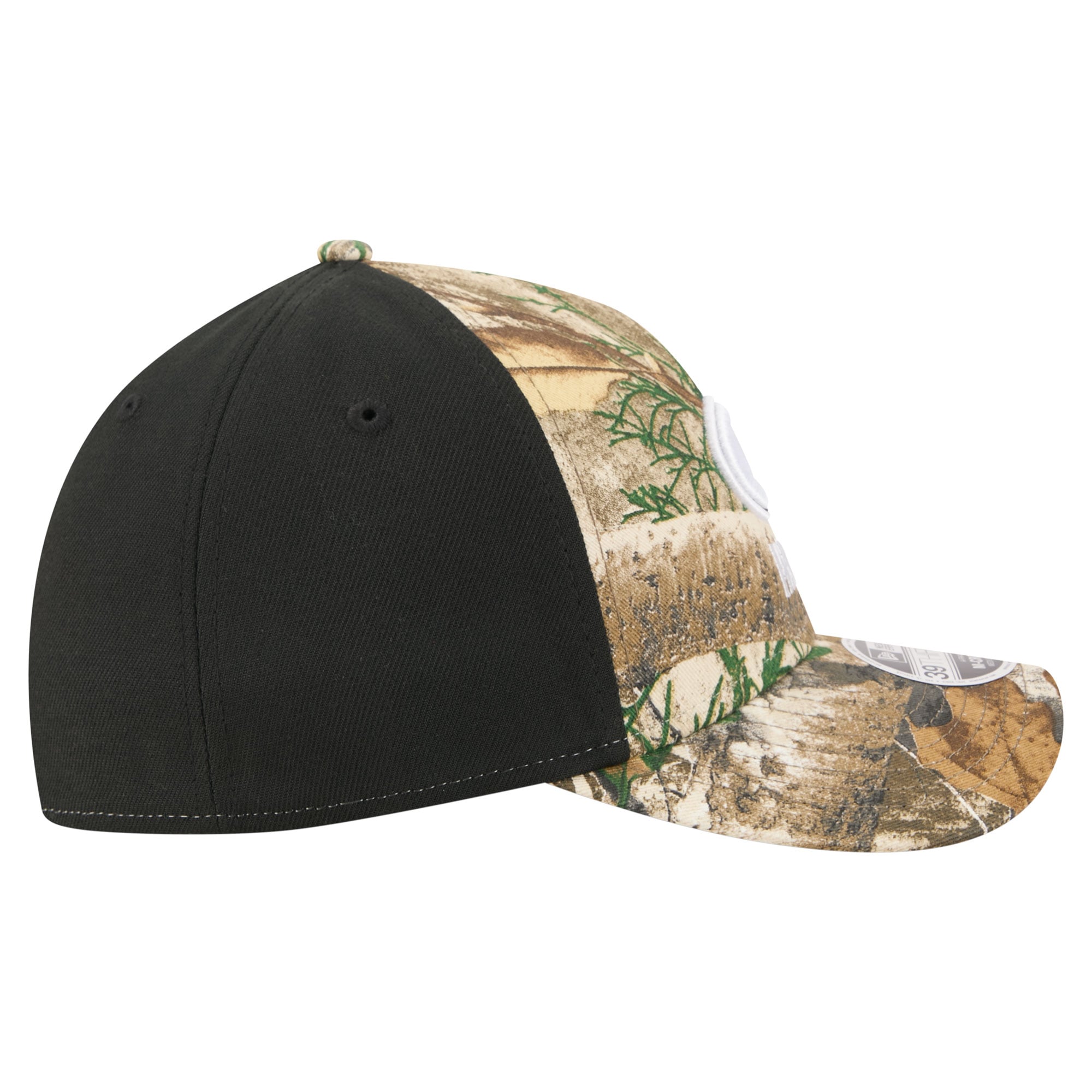 Men's New Era Camo/Black Green Bay Packers Team Collection RealTree 39THIRTY M-Crown A-Frame Flex Hat