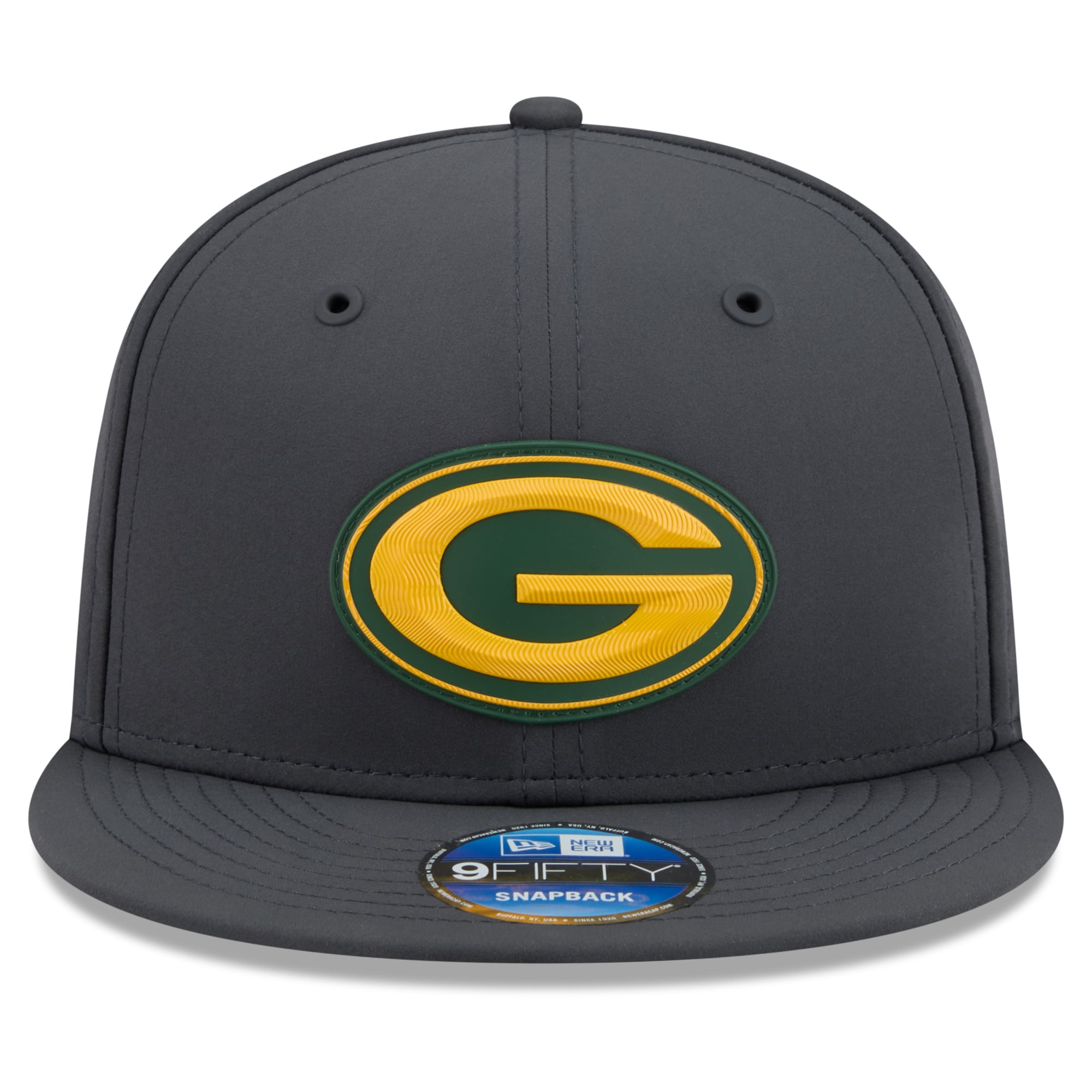 Casquette snapback New Era 9FIFTY Green Bay Packers 2026 Sideline pour homme, couleur anthracite, idéale pour les temps froids.