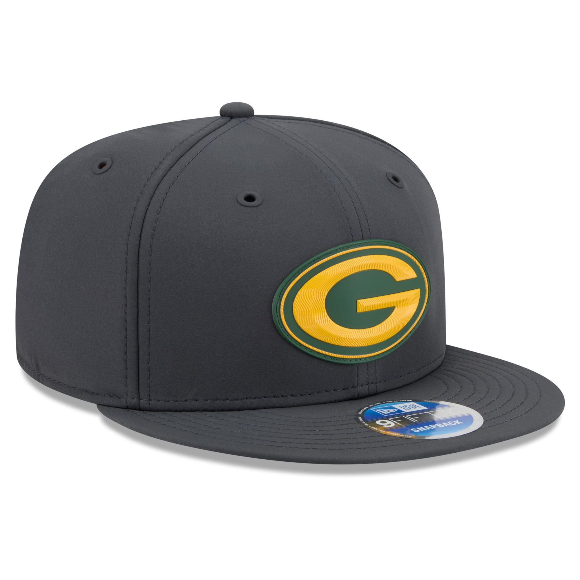 Casquette snapback New Era 9FIFTY Green Bay Packers 2026 Sideline pour homme, couleur anthracite, idéale pour les temps froids.