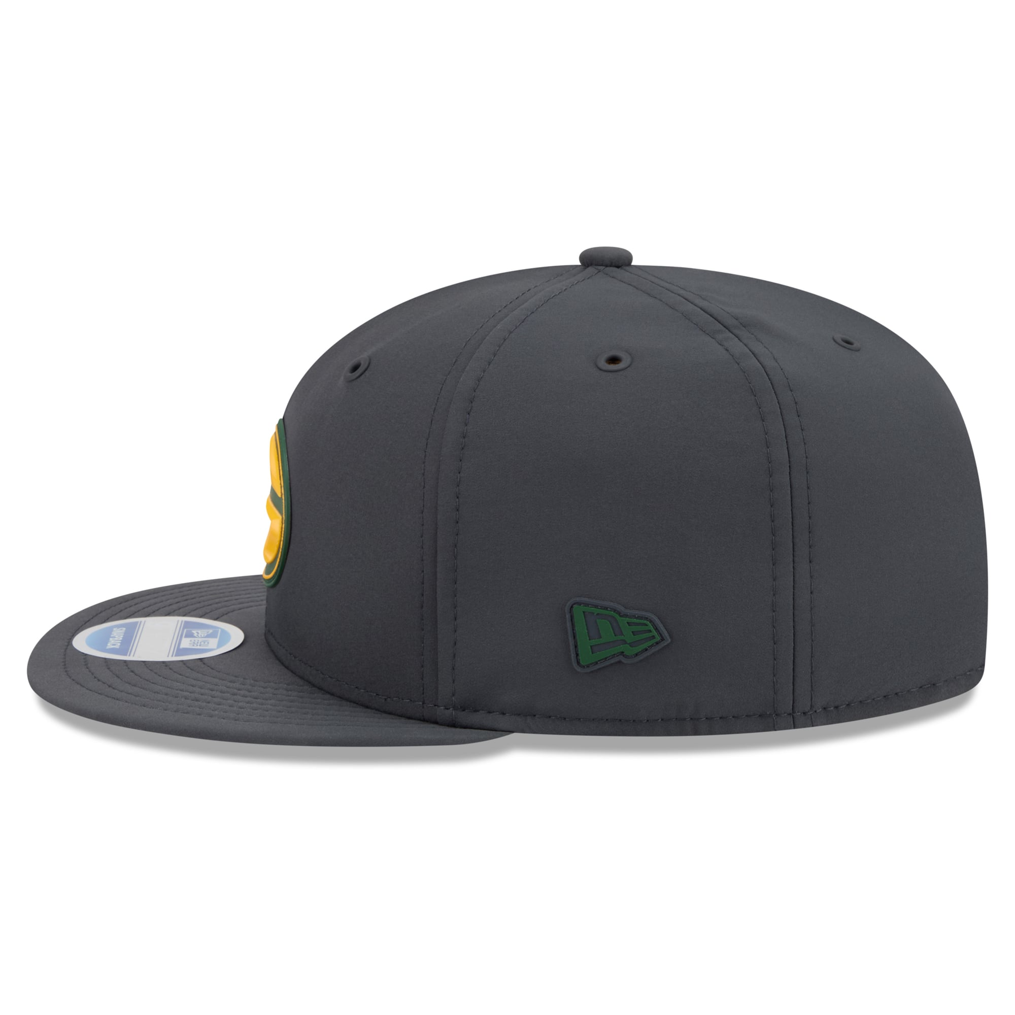 Casquette snapback New Era 9FIFTY Green Bay Packers 2026 Sideline pour homme, couleur anthracite, idéale pour les temps froids.