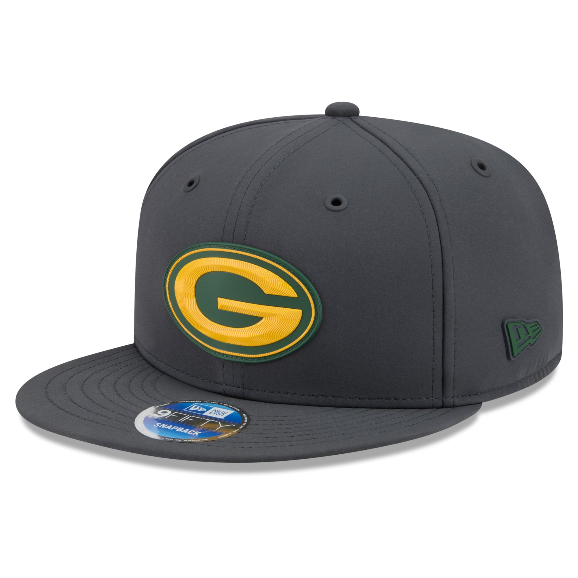 Casquette snapback New Era 9FIFTY Green Bay Packers 2026 Sideline pour homme, couleur anthracite, idéale pour les temps froids.