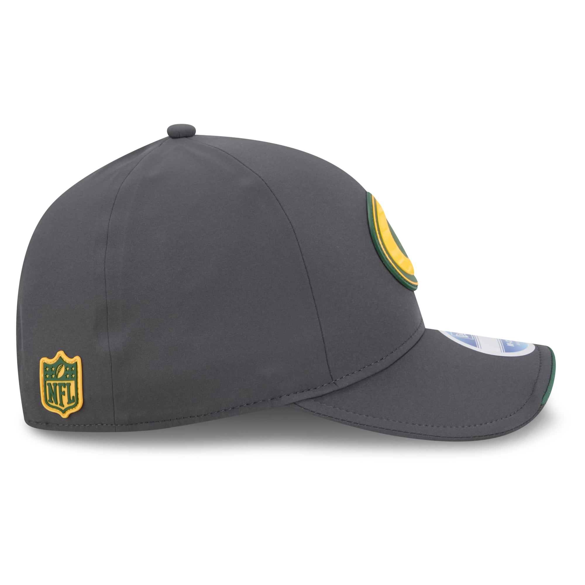 Casquette ajustable New Era Green Bay Packers 2026 Sideline pour temps froid, couleur anthracite, modèle 9FORTY M-Crown