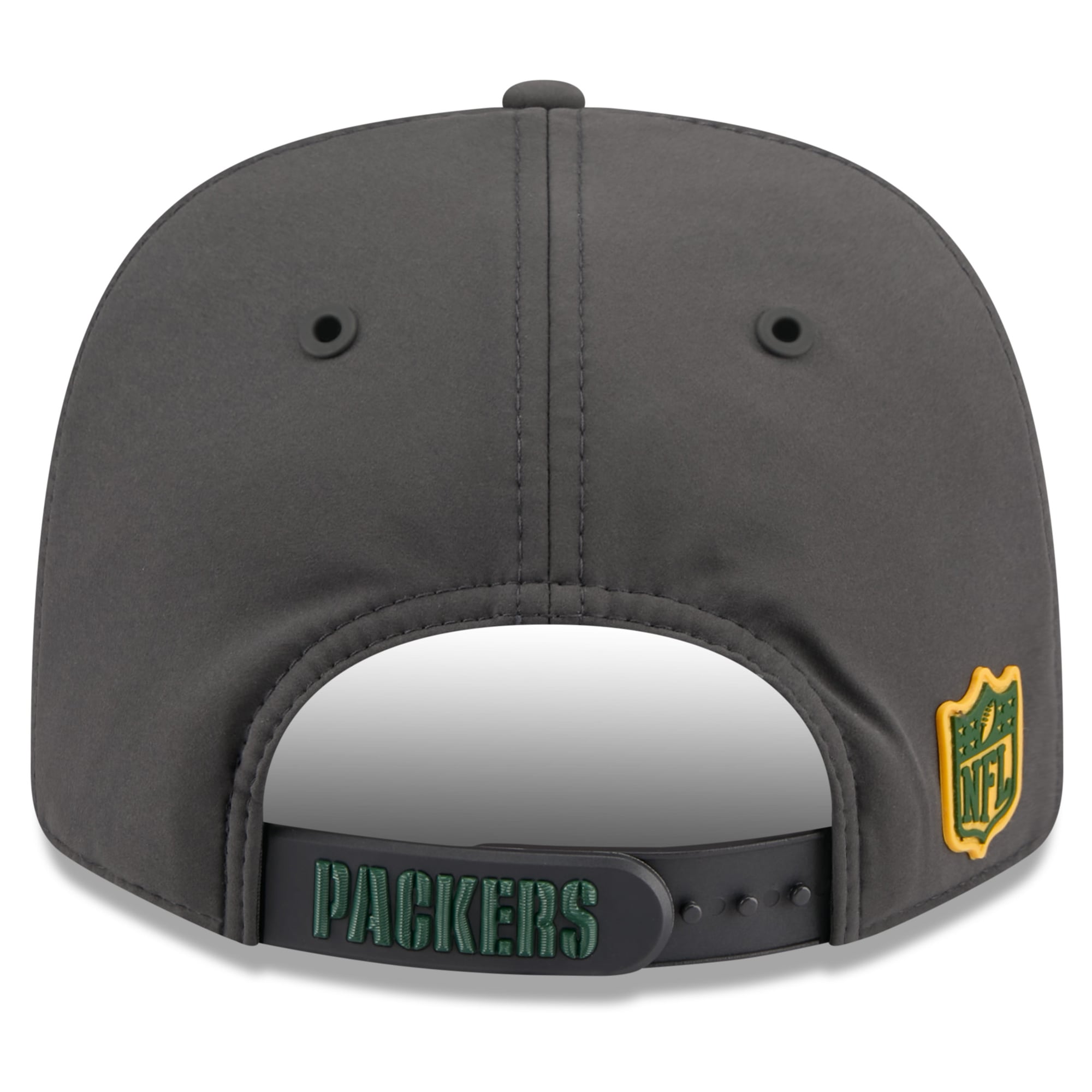 Casquette ajustable New Era Green Bay Packers 2026 Sideline pour temps froid, couleur anthracite, modèle 9SEVENTY.