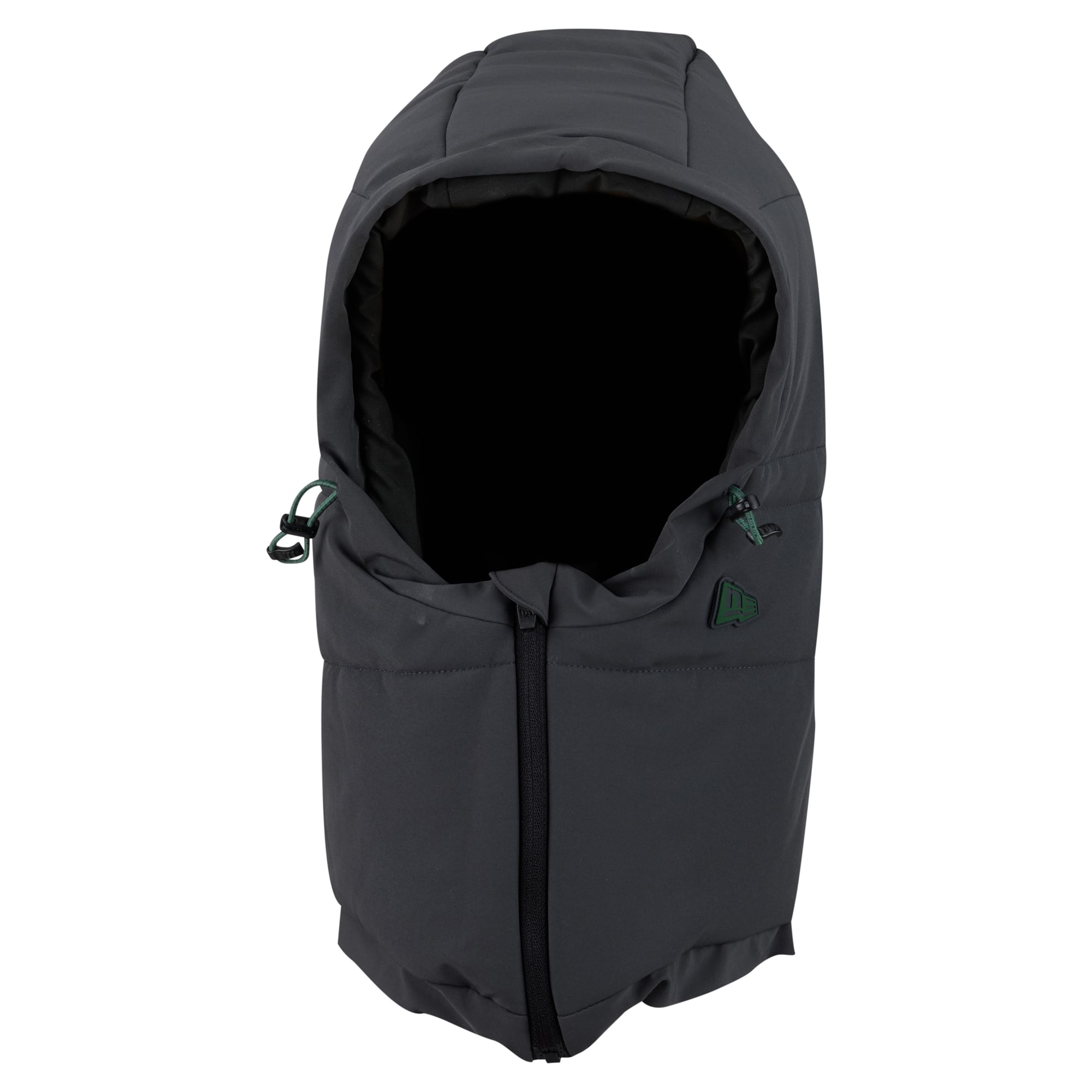 Sweat à capuche matelassé ajustable New Era pour homme, coloris anthracite, Green Bay Packers 2026 Sideline, idéal pour temps froid.